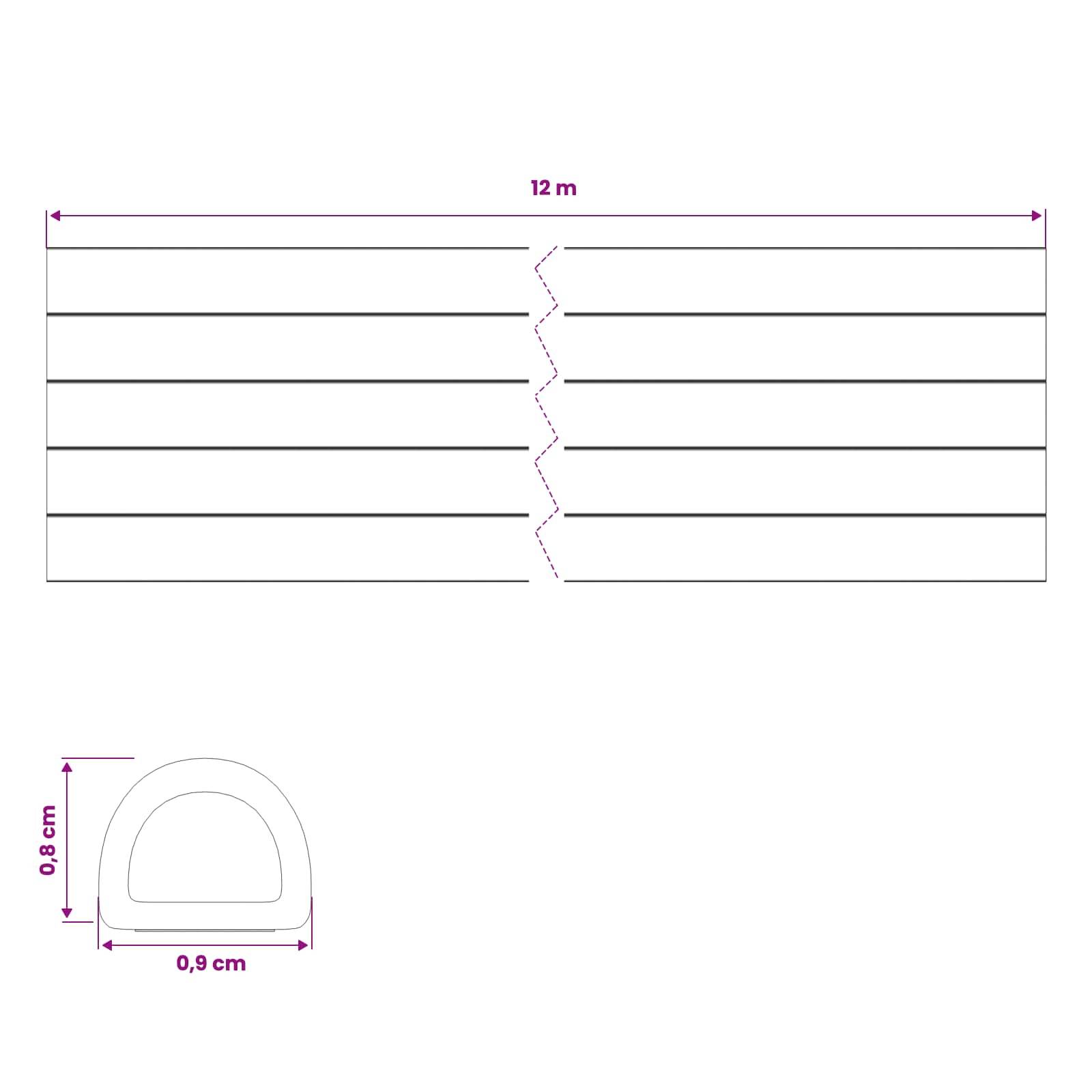 vidaXL Selbstklebende Fensterdichtung Weiß 9 x 8 mm 12 m