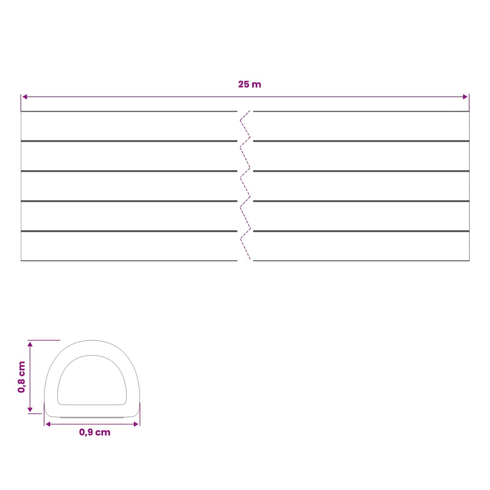 vidaXL Selbstklebende Fensterdichtung Braun 9 x 8 mm 25 m