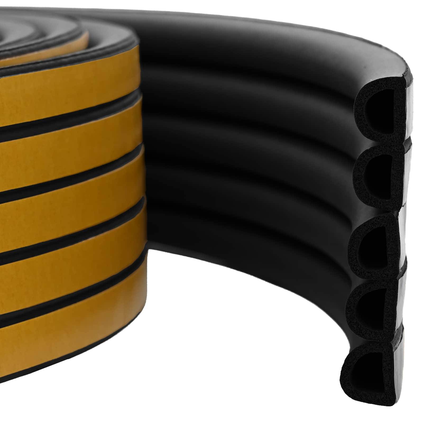 vidaXL Selbstklebende Fensterdichtung Schwarz 14 x 12 mm 25 m