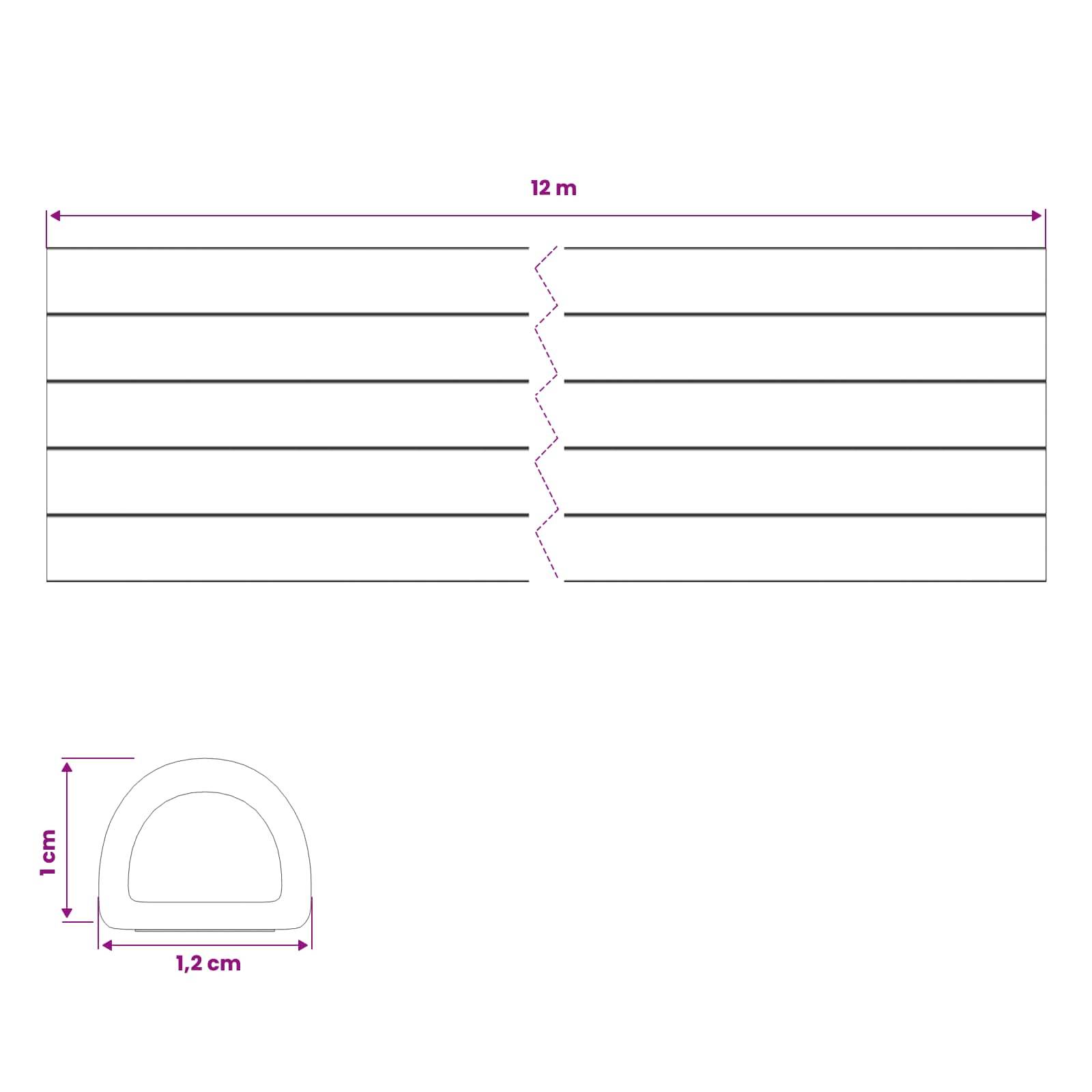 vidaXL Selbstklebende Fensterdichtung Weiß 12 x 10 mm 12 m