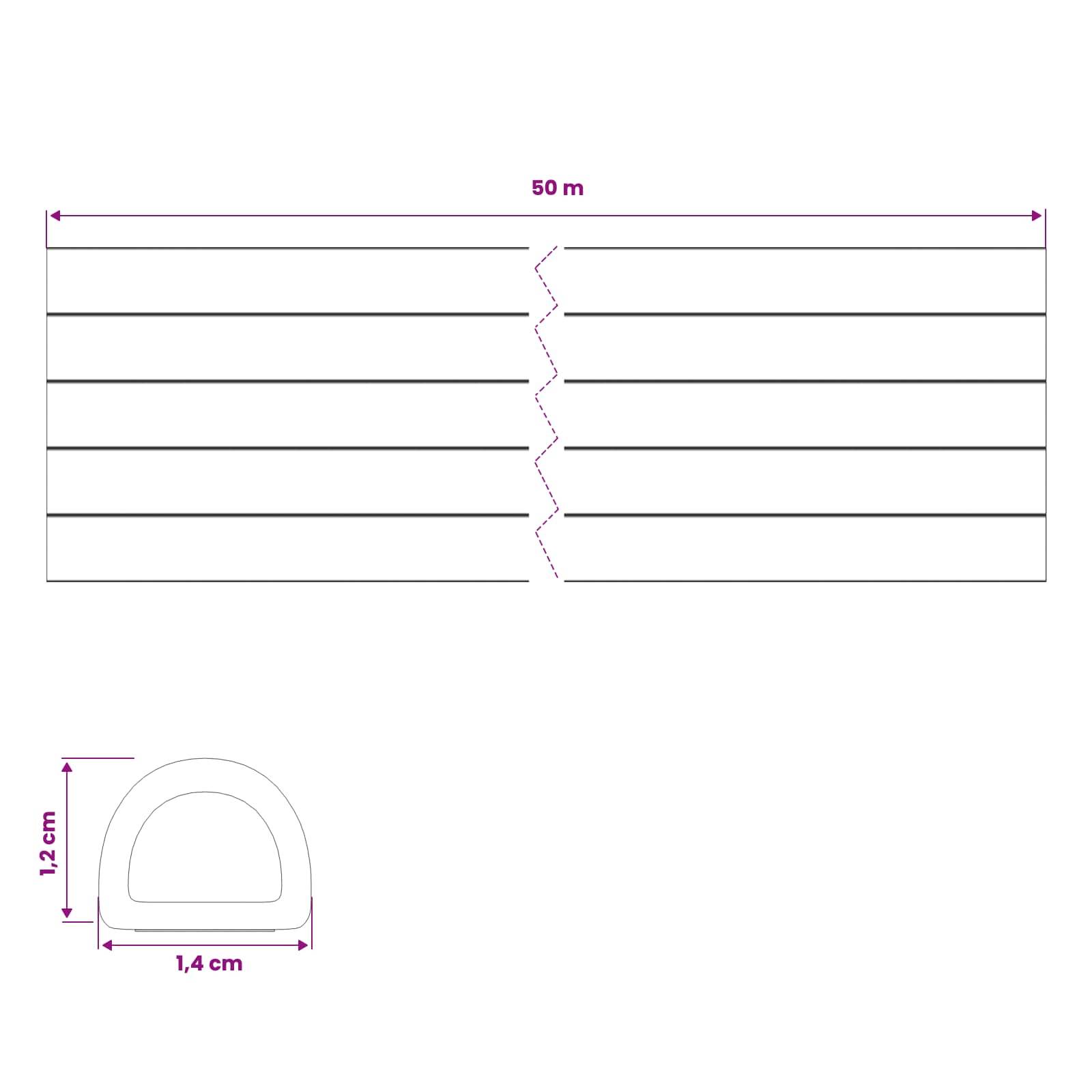 vidaXL Selbstklebende Fensterdichtung Weiß 14 x 12 mm 50 m