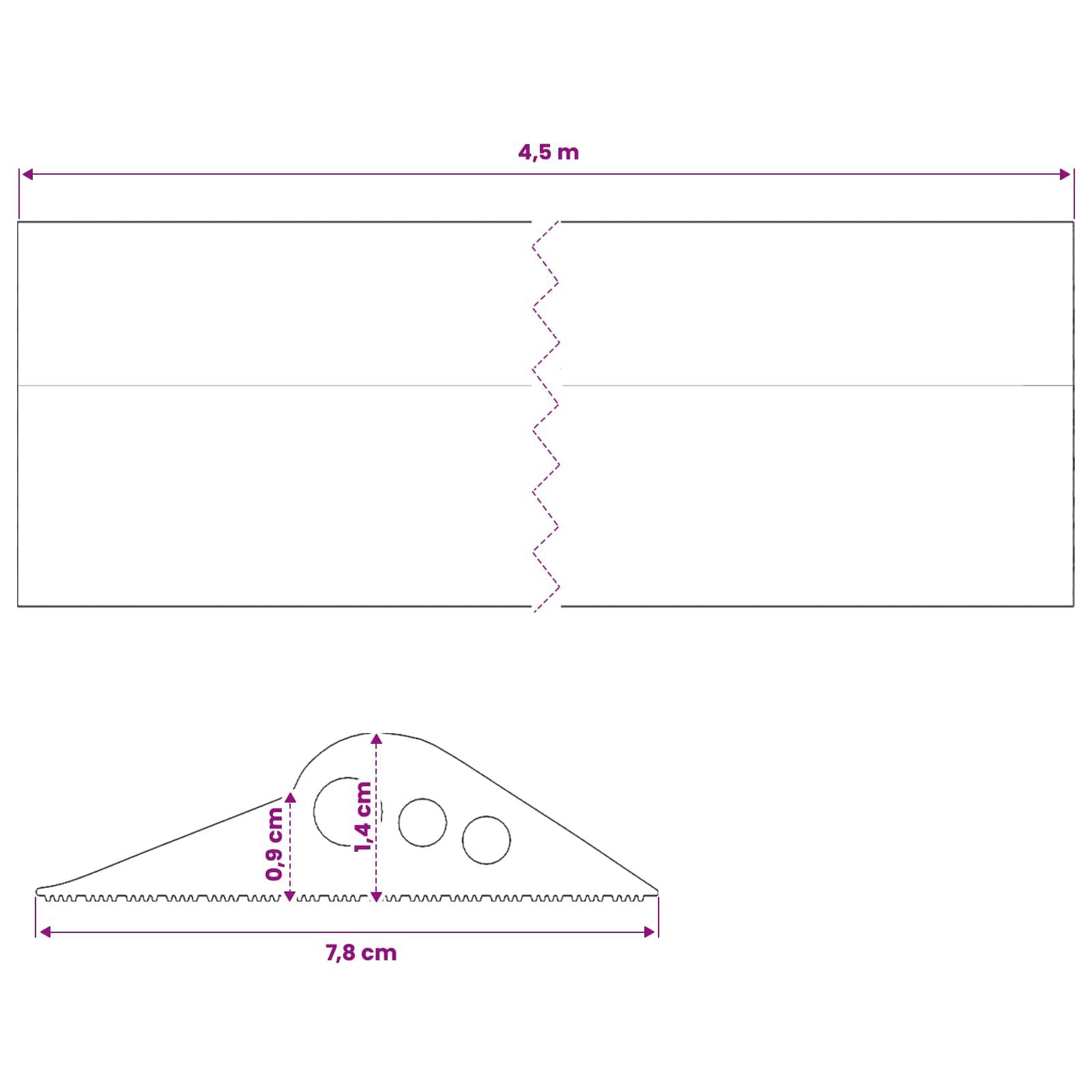 vidaXL Bodenabdichtung für die Garage 78 x 14 mm 4,5 m EPDM Gummi