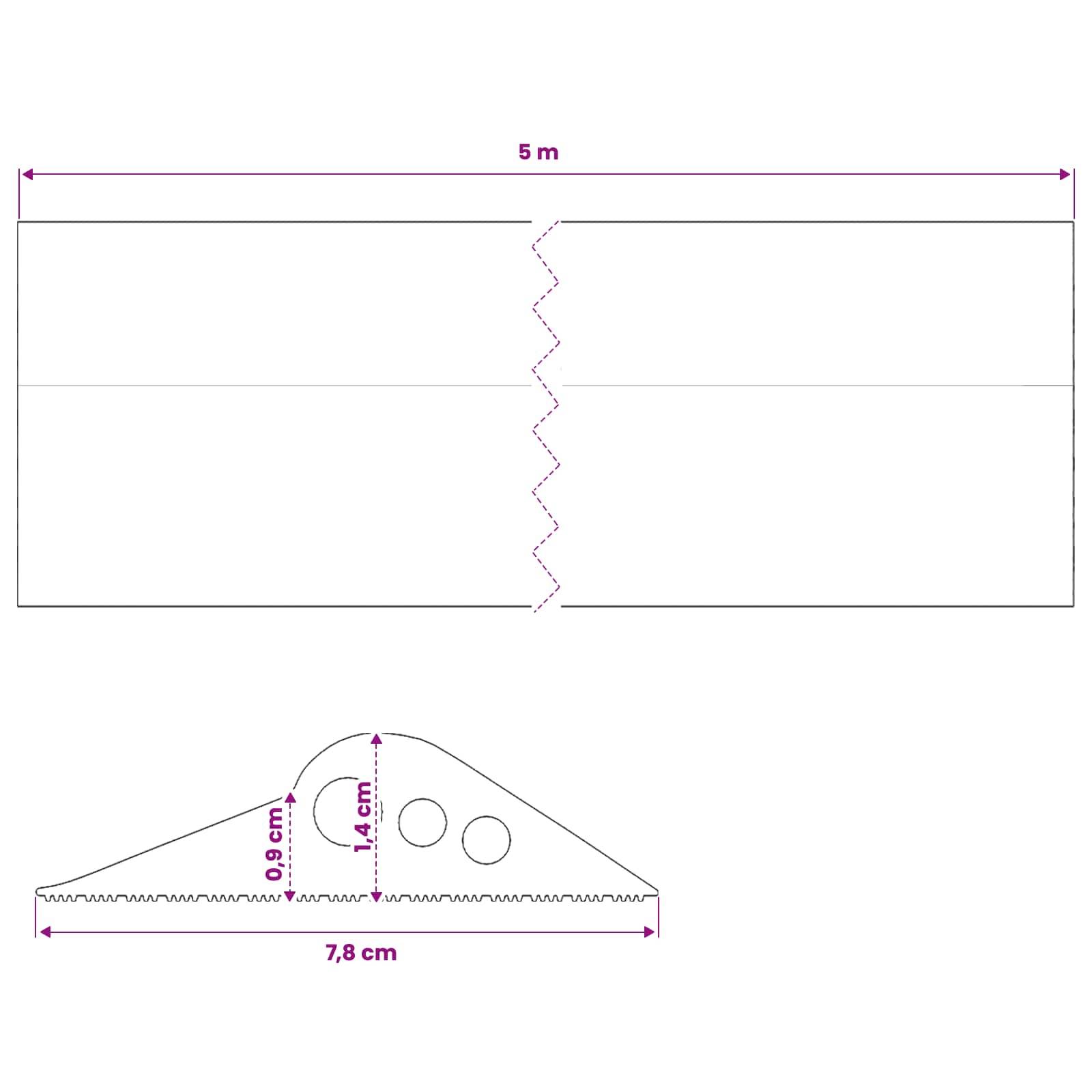 vidaXL Bodenabdichtung für die Garage 78 x 14 mm 5 m EPDM Gummi