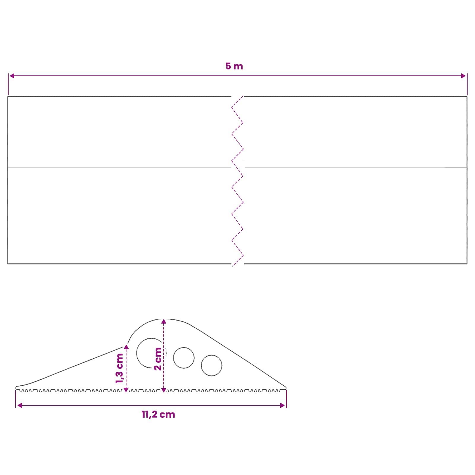 vidaXL Bodenabdichtung für die Garage 112 x 20 mm 5 m EPDM Gummi