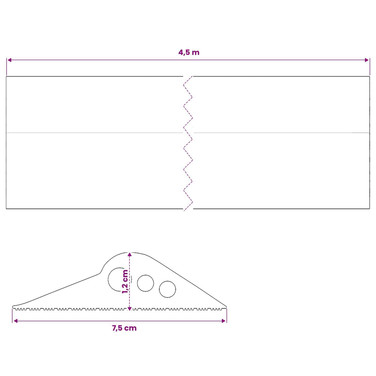 vidaXL Bodenabdichtung für die Garage 75 x 12 mm 4,5 m EPDM Gummi