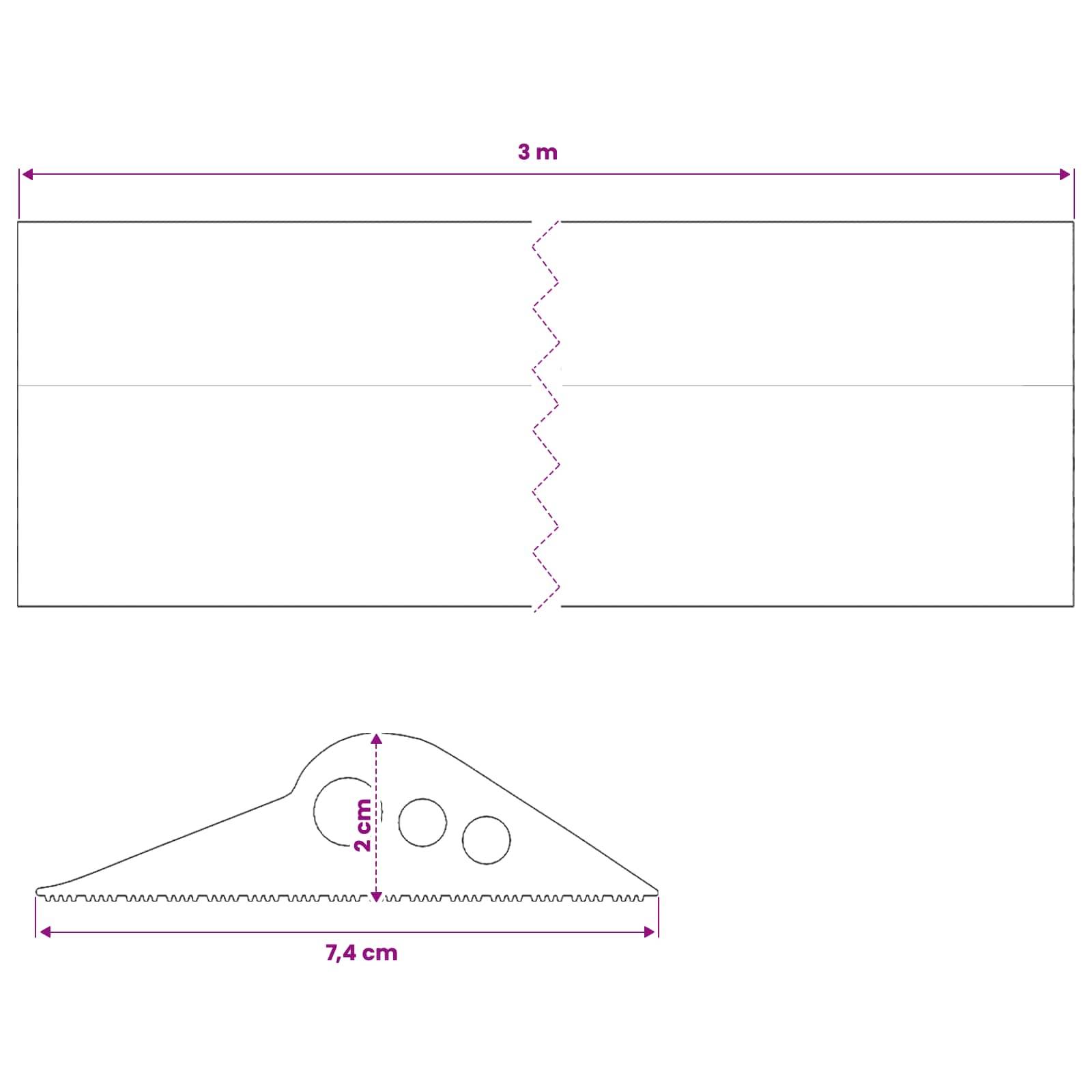 vidaXL Bodenabdichtung für die Garage 74 x 20 mm 3 m EPDM Gummi
