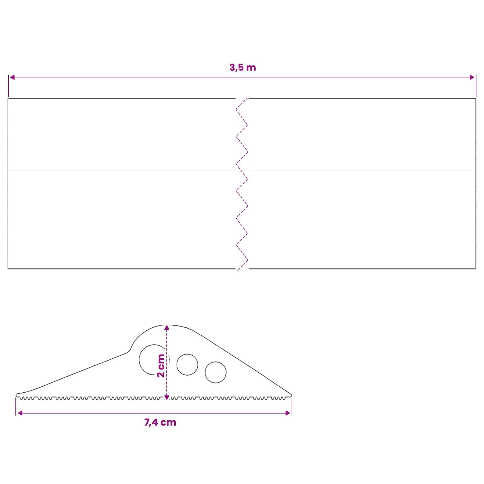 vidaXL Bodenabdichtung für die Garage 74 x 20 mm 3,5 m EPDM Gummi