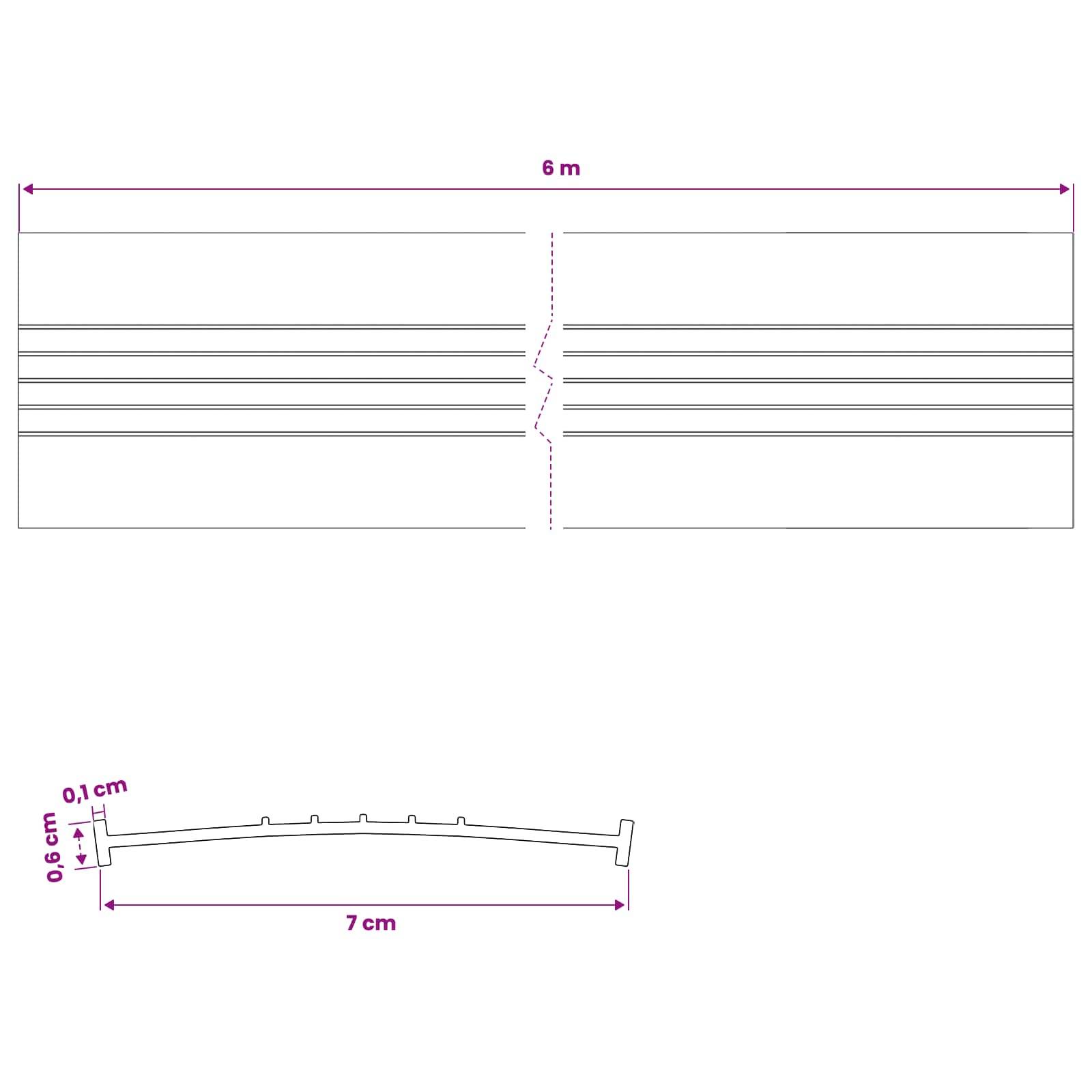 vidaXL Garage Türdichtung Schwarz 70 x 6 mm 6 m PVC