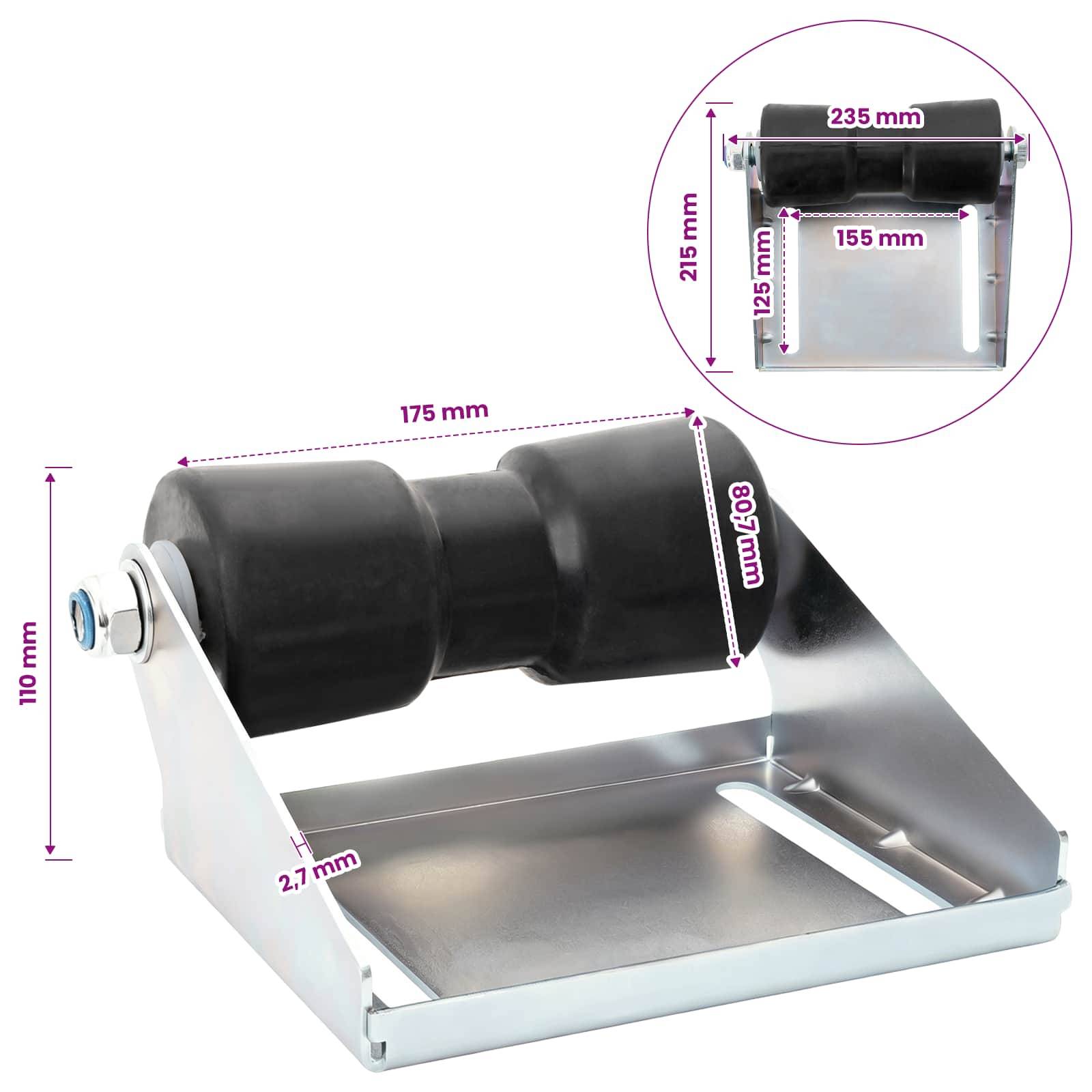 vidaXL Bootstrailerroller mit Halterung 20,3 cm Verzinkter Stahl