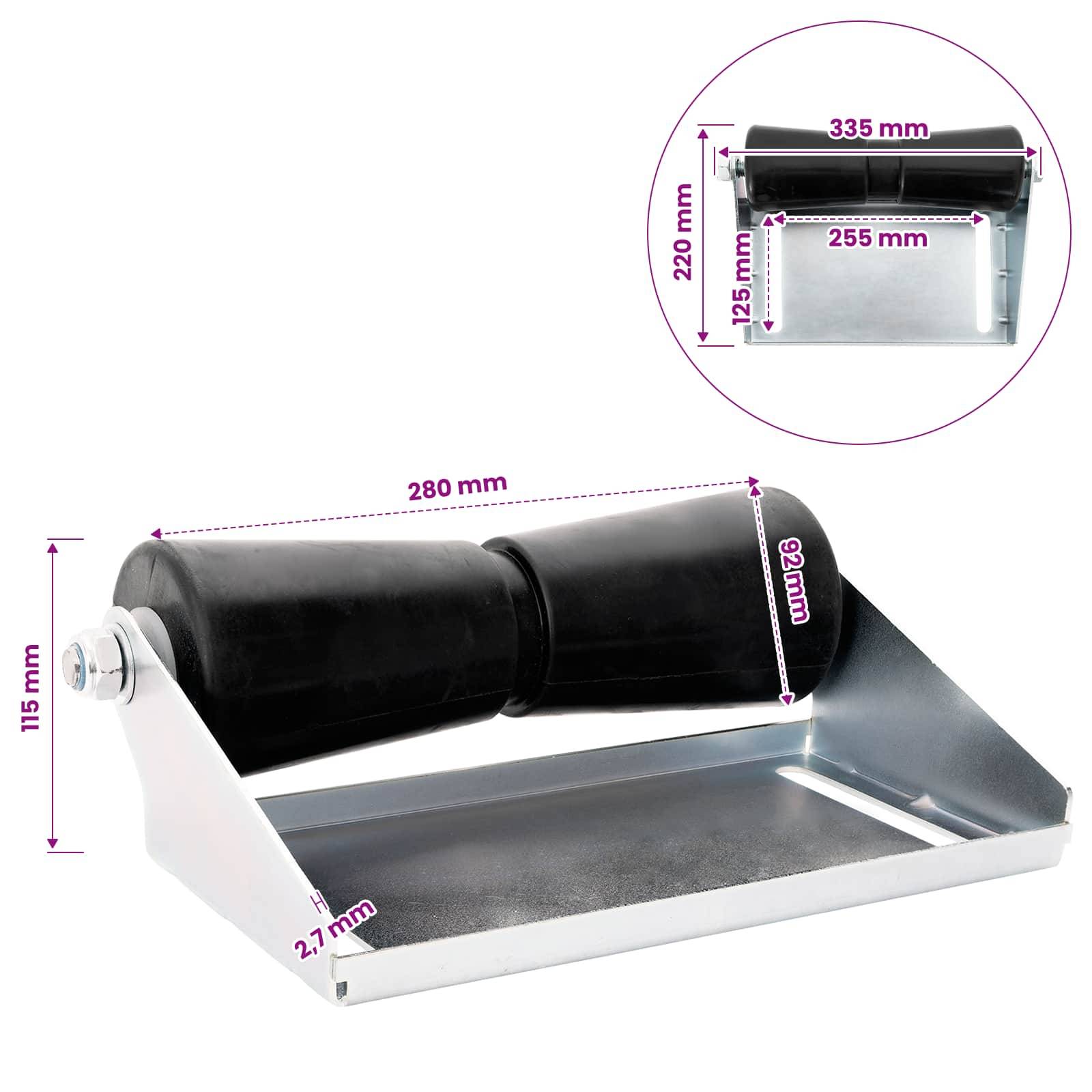 vidaXL Bootstrailerroller mit Halterung 30,5 cm Verzinkter Stahl