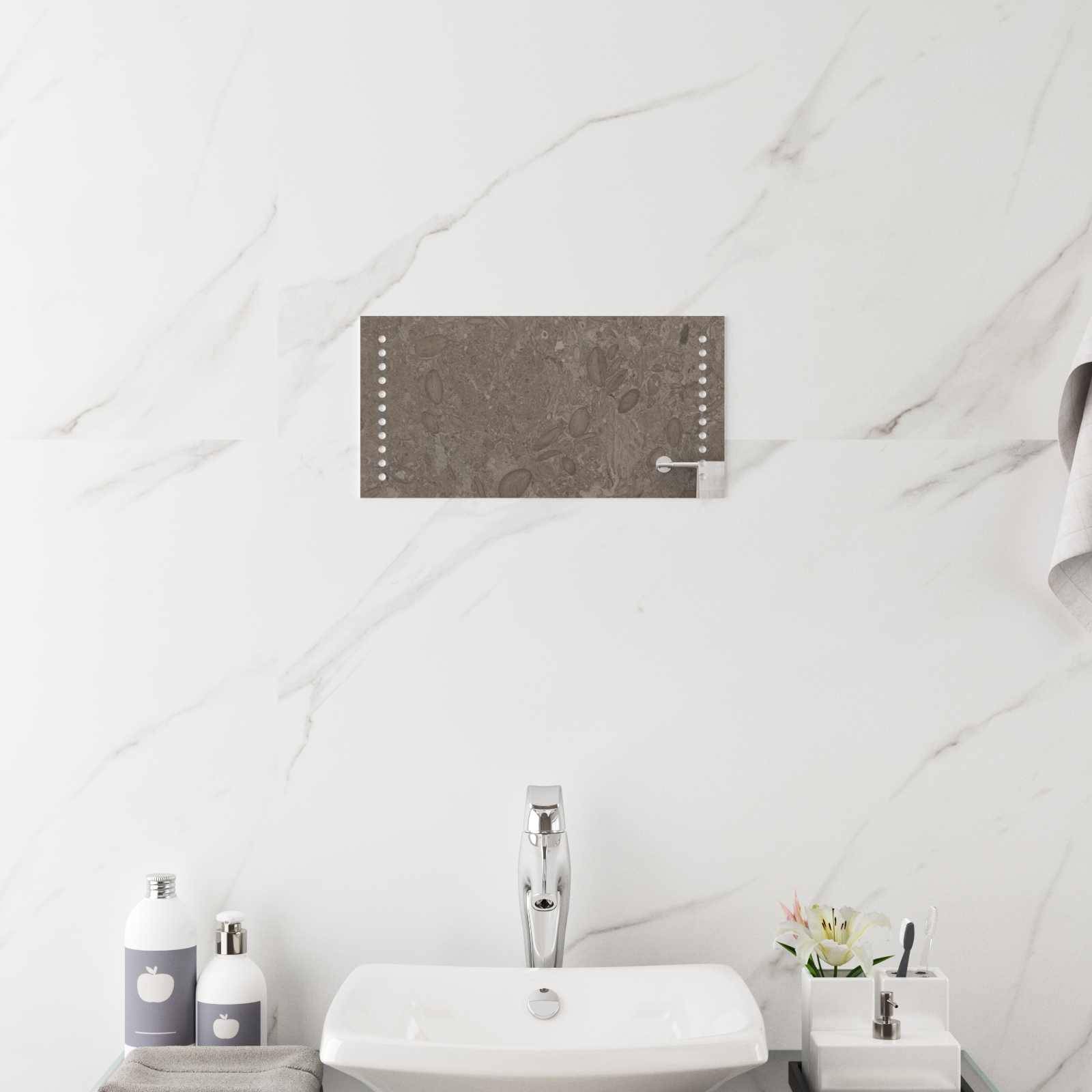 vidaXL LED-Badezimmerspiegel Transparent 40 x 20 cm Gehärtetes Glas