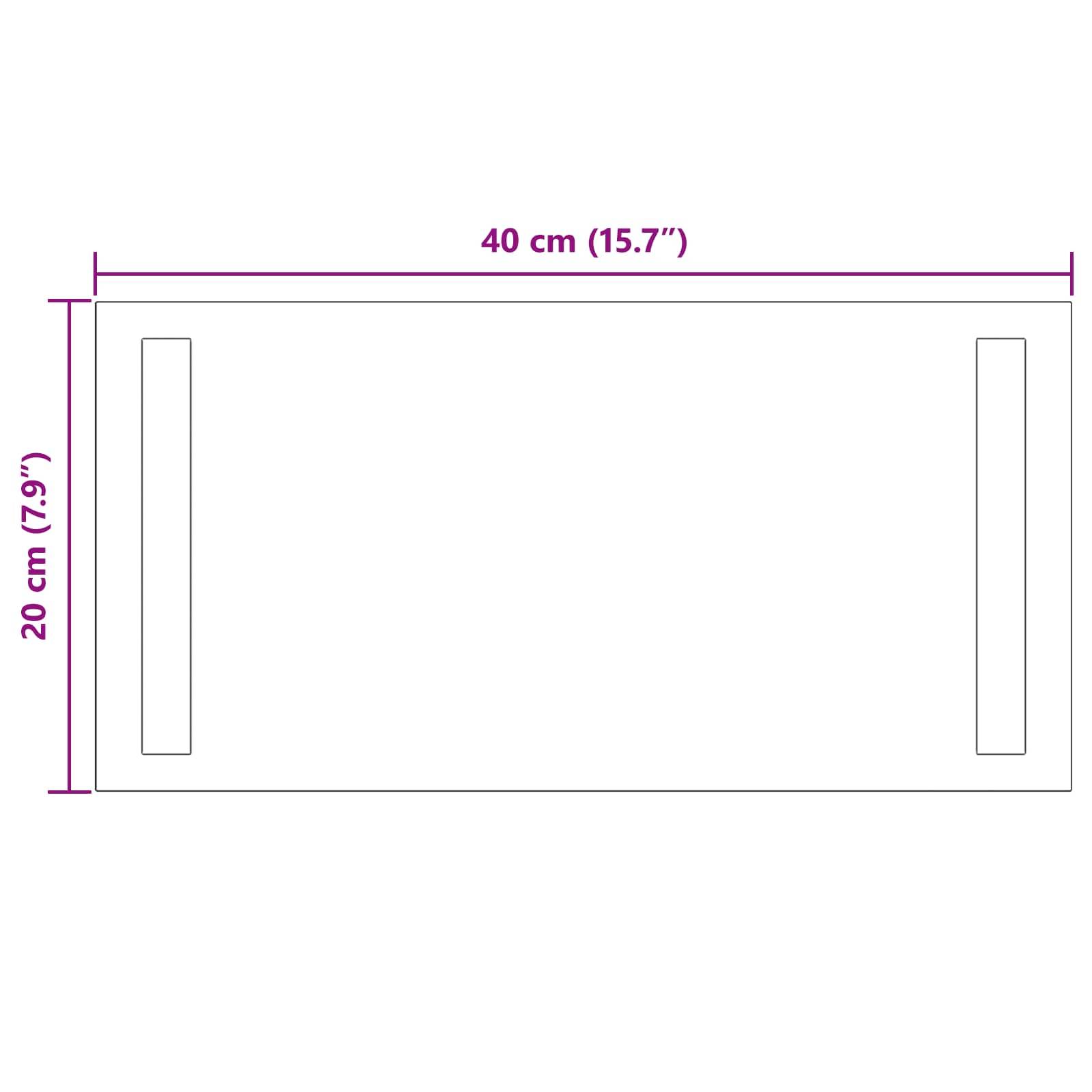 vidaXL LED-Badezimmerspiegel Transparent 40 x 20 cm Gehärtetes Glas