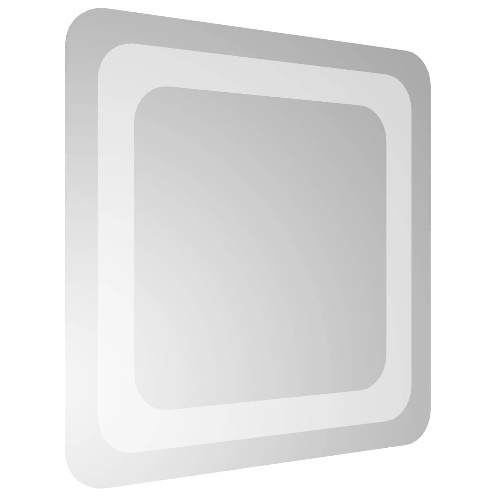 vidaXL LED-Badezimmerspiegel Transparent 30 x 30 cm Gehärtetes Glas