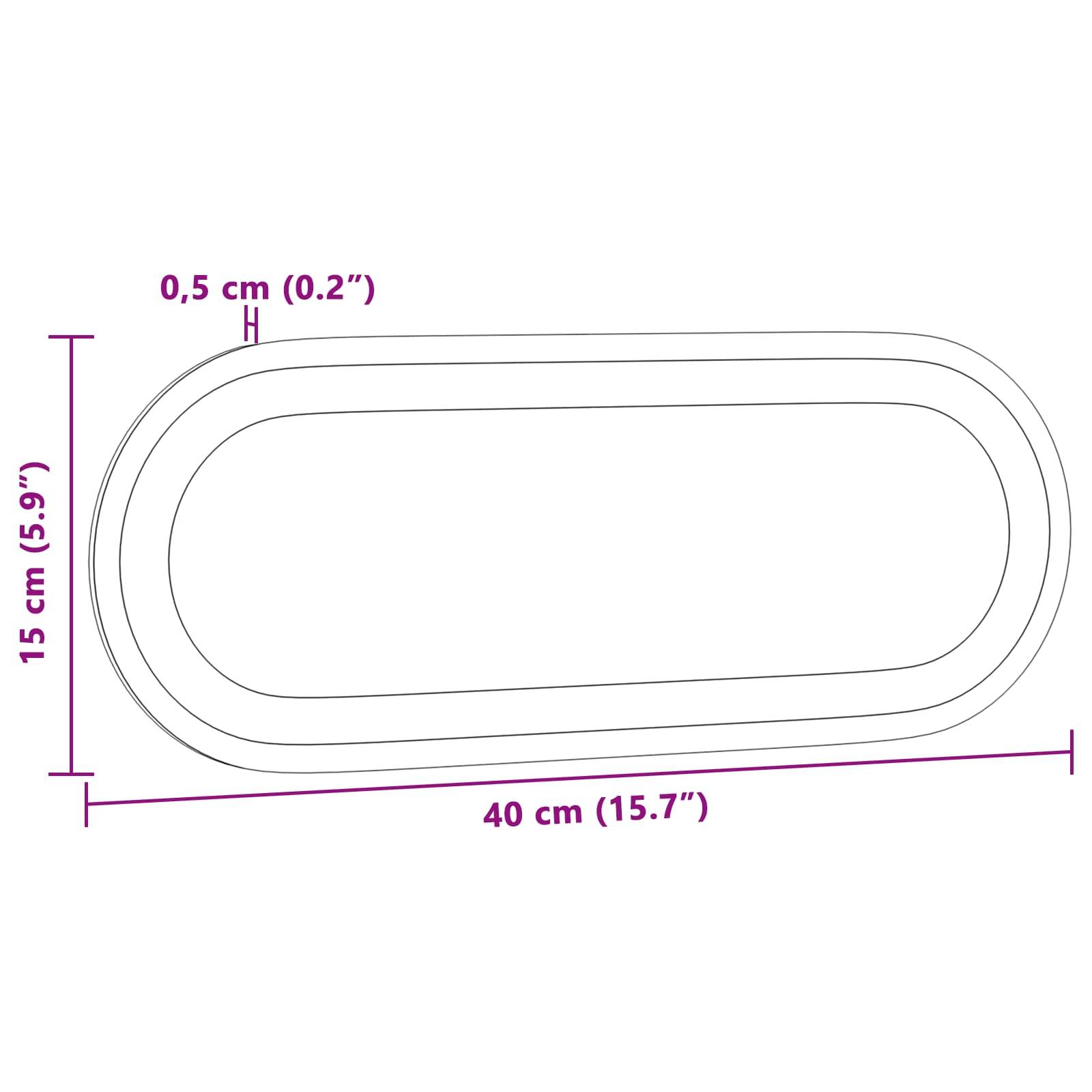 vidaXL LED-Badezimmerspiegel Transparent 40 x 15 cm Gehärtetes Glas