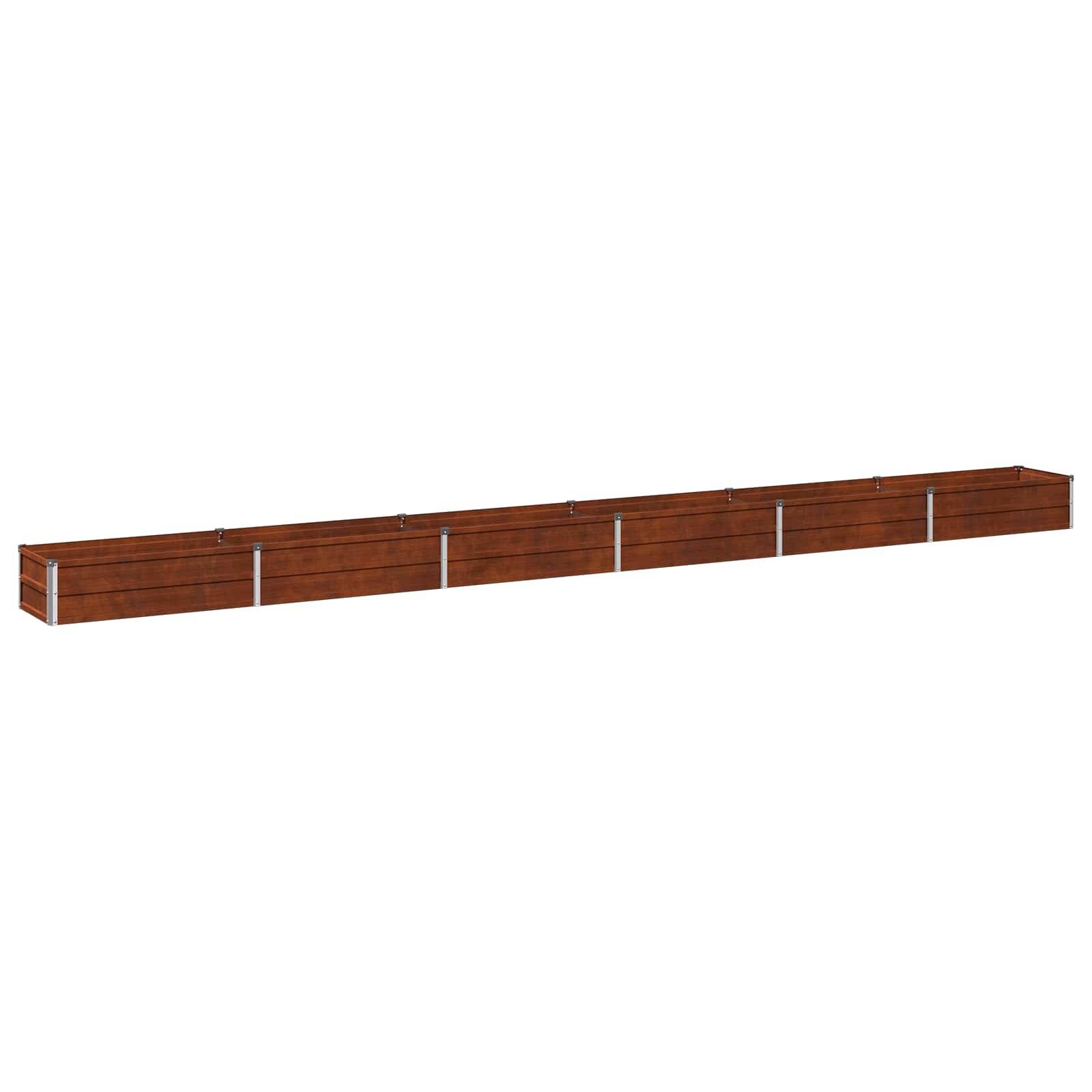 vidaXL Hochbeet im Garten Rostig 480 x 40 x 24 cm Pappe