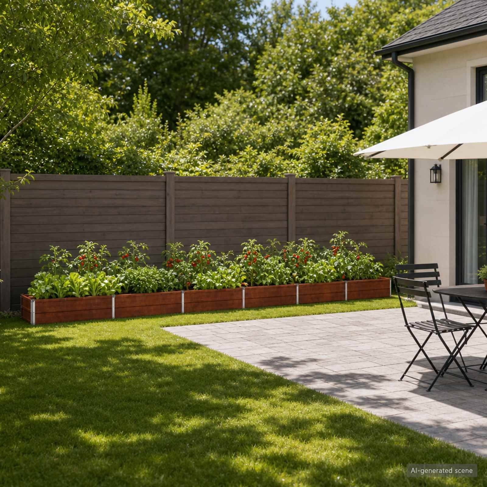 vidaXL Hochbeet im Garten Rostig 480 x 40 x 24 cm Pappe