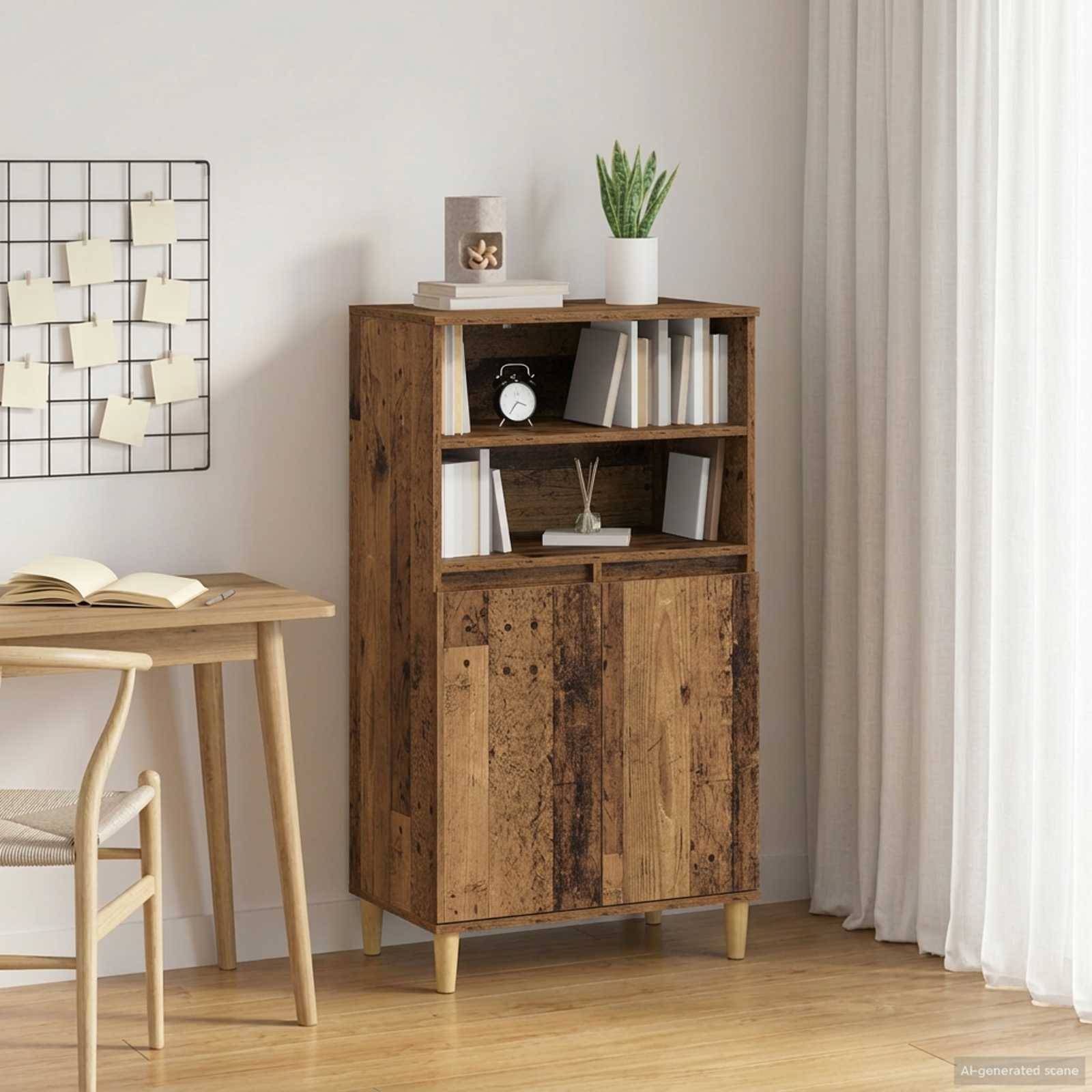 vidaXL Highboard Eichenholz 60 x 36 x 110 cm Holzwerkstoff