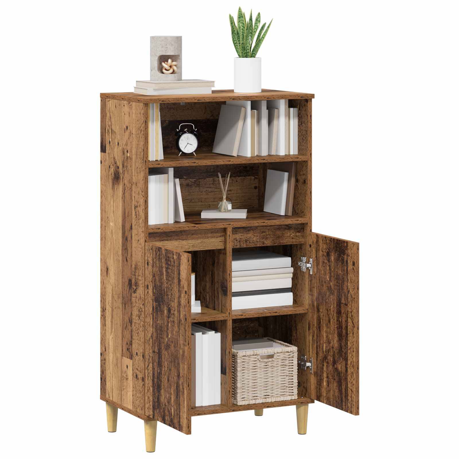 vidaXL Highboard Eichenholz 60 x 36 x 110 cm Holzwerkstoff