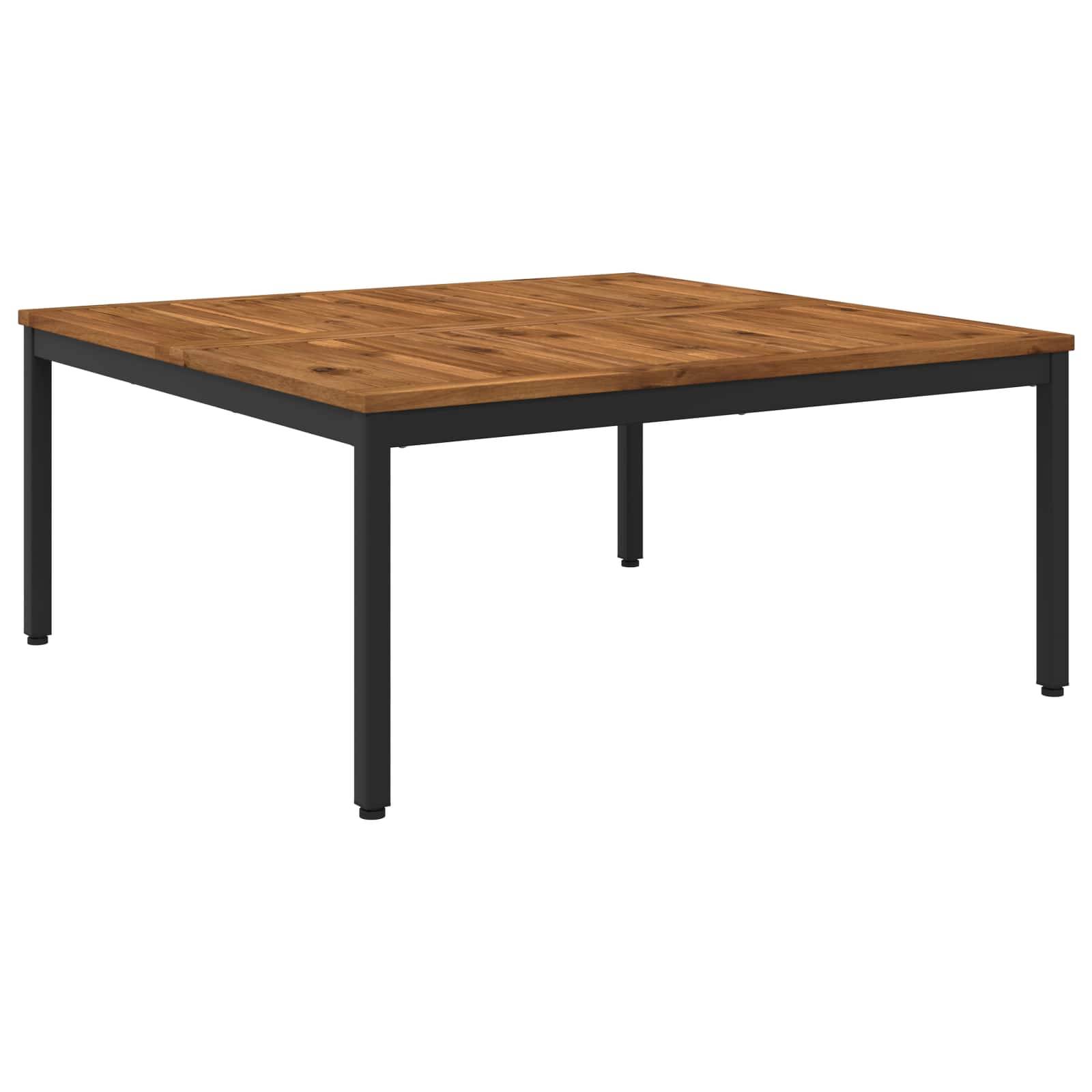 vidaXL Couchtisch Natürlich und Schwarz 100 x 100,5 x 45 cm