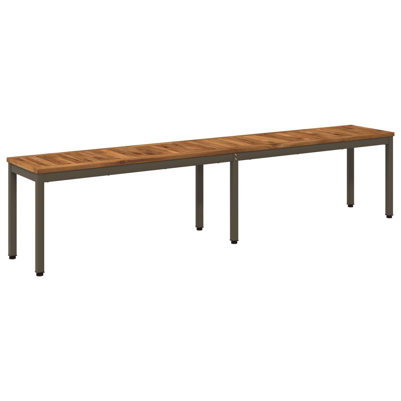 vidaXL Gartenbank 201 x 35 x 45 cm Massivholz Akazie Natur und Kaffee