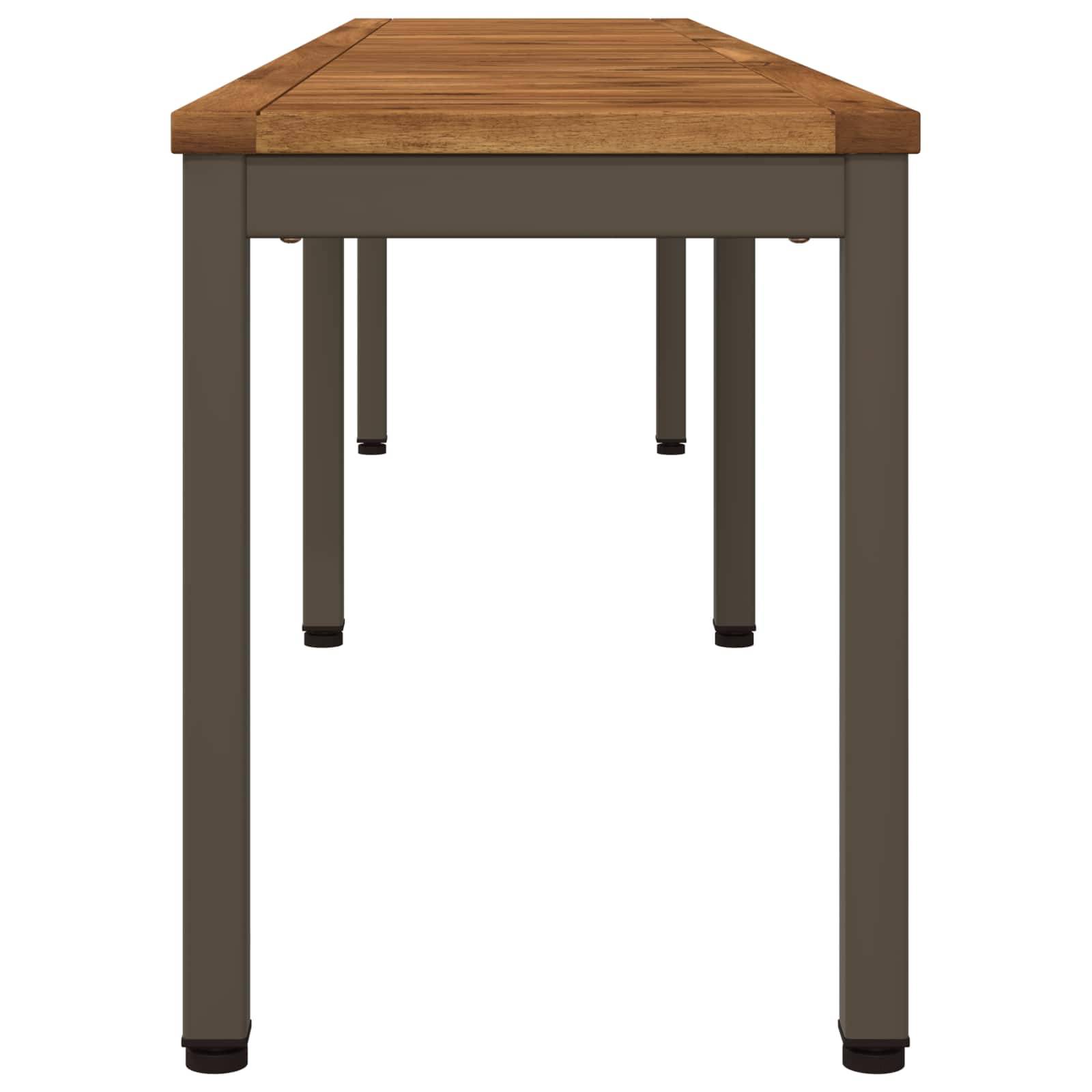 vidaXL Gartenbank 201 x 35 x 45 cm Massivholz Akazie Natur und Kaffee