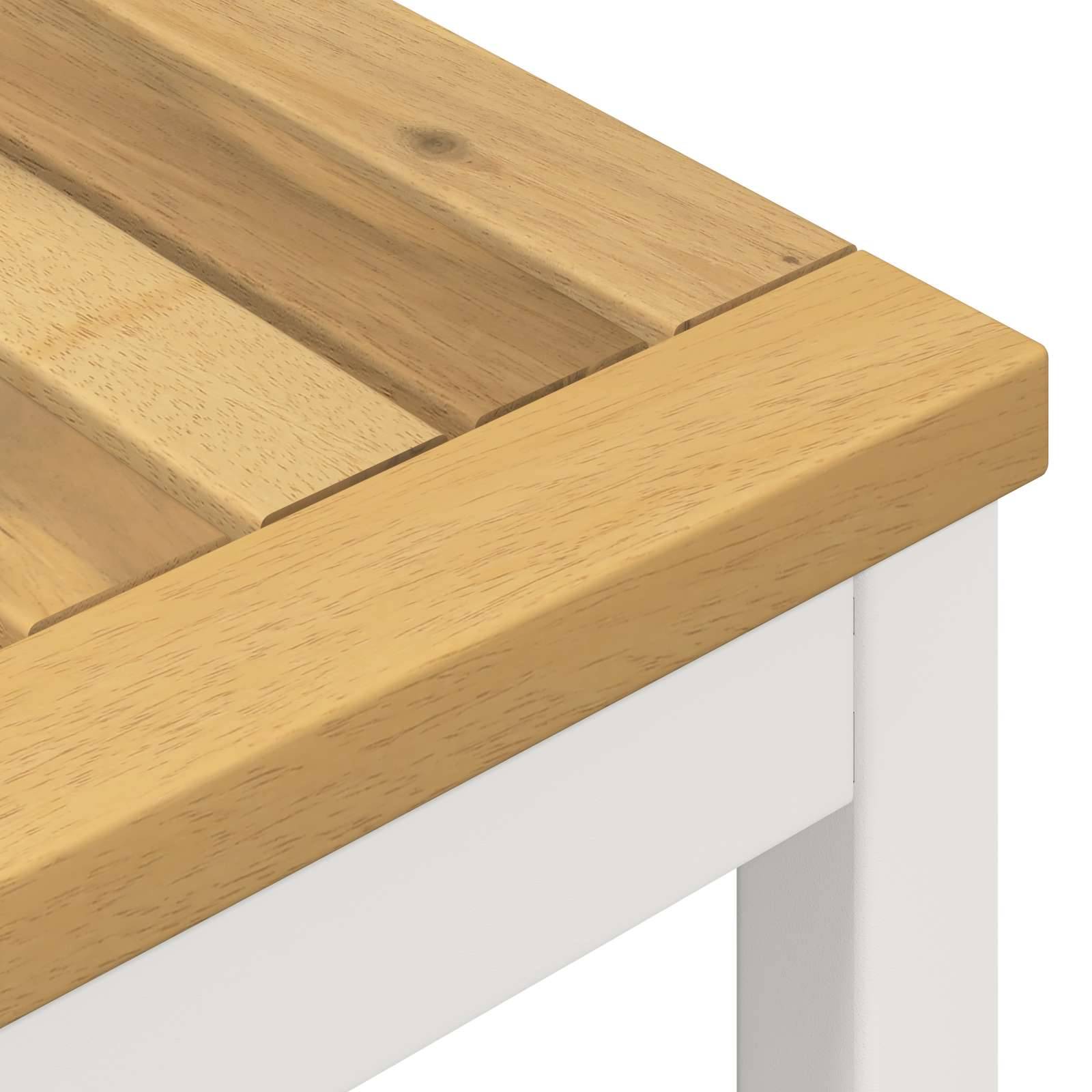 vidaXL Gartentisch Weiß 70 x 68,5 x 75 cm Massivholz Akazie