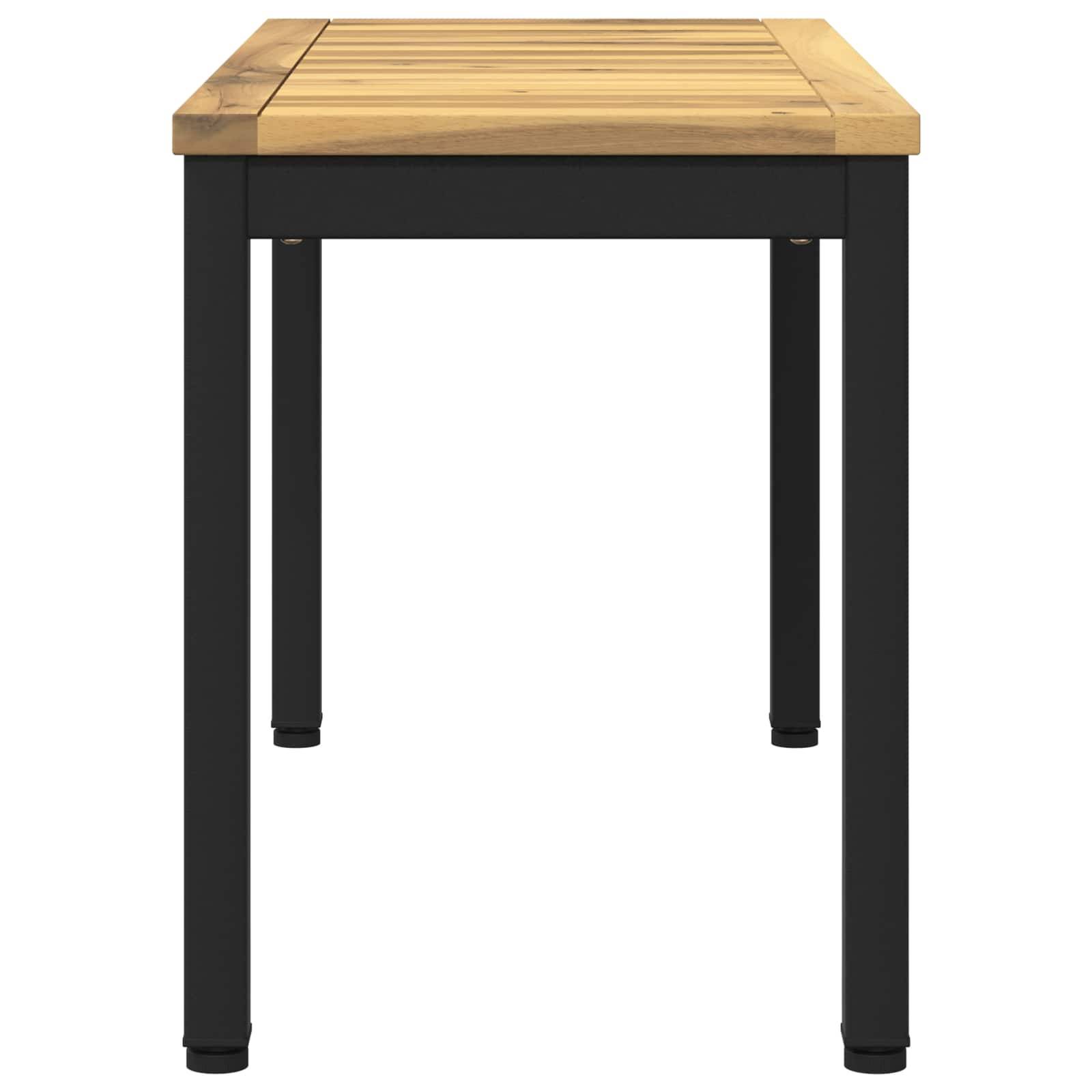 vidaXL Gartenbank 80,5 x 35 x 45 cm Massivholz Akazie Weiß und Schwarz