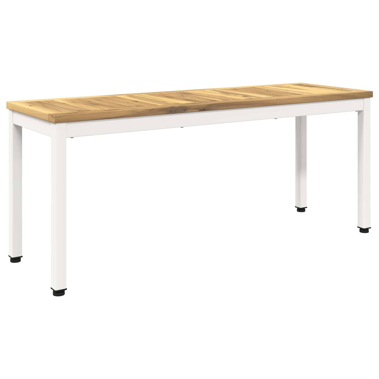 vidaXL Gartenbank 108,5 x 35 x 45 cm Massivholz Akazie Weiß