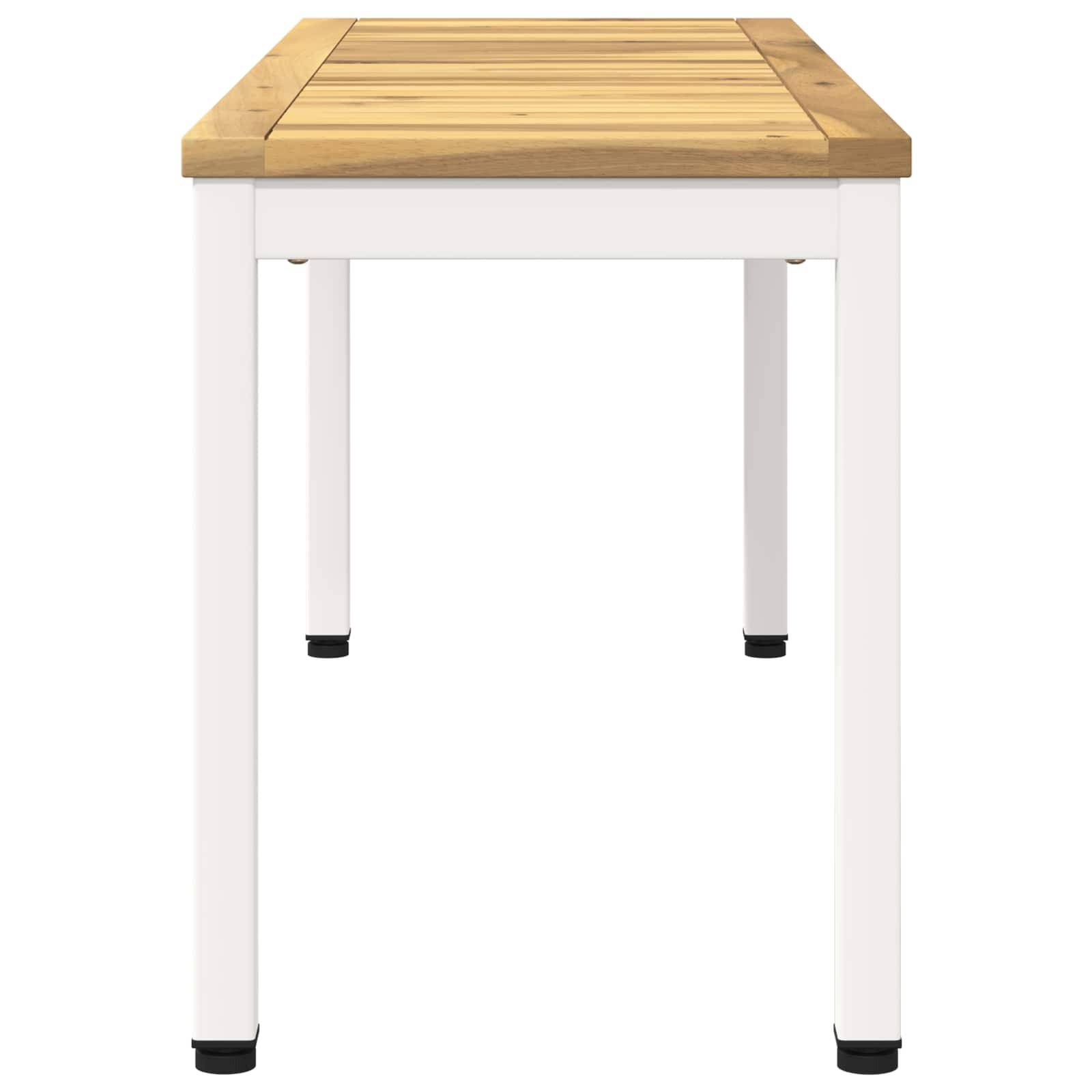 vidaXL Gartenbank 108,5 x 35 x 45 cm Massivholz Akazie Weiß