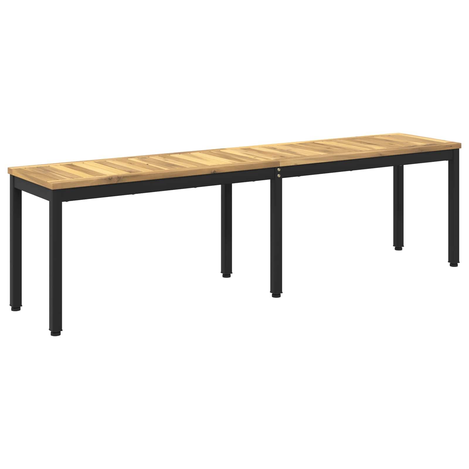 vidaXL Gartenbank 161 x 35 x 45 cm Massivholz Akazie Weiß und Schwarz
