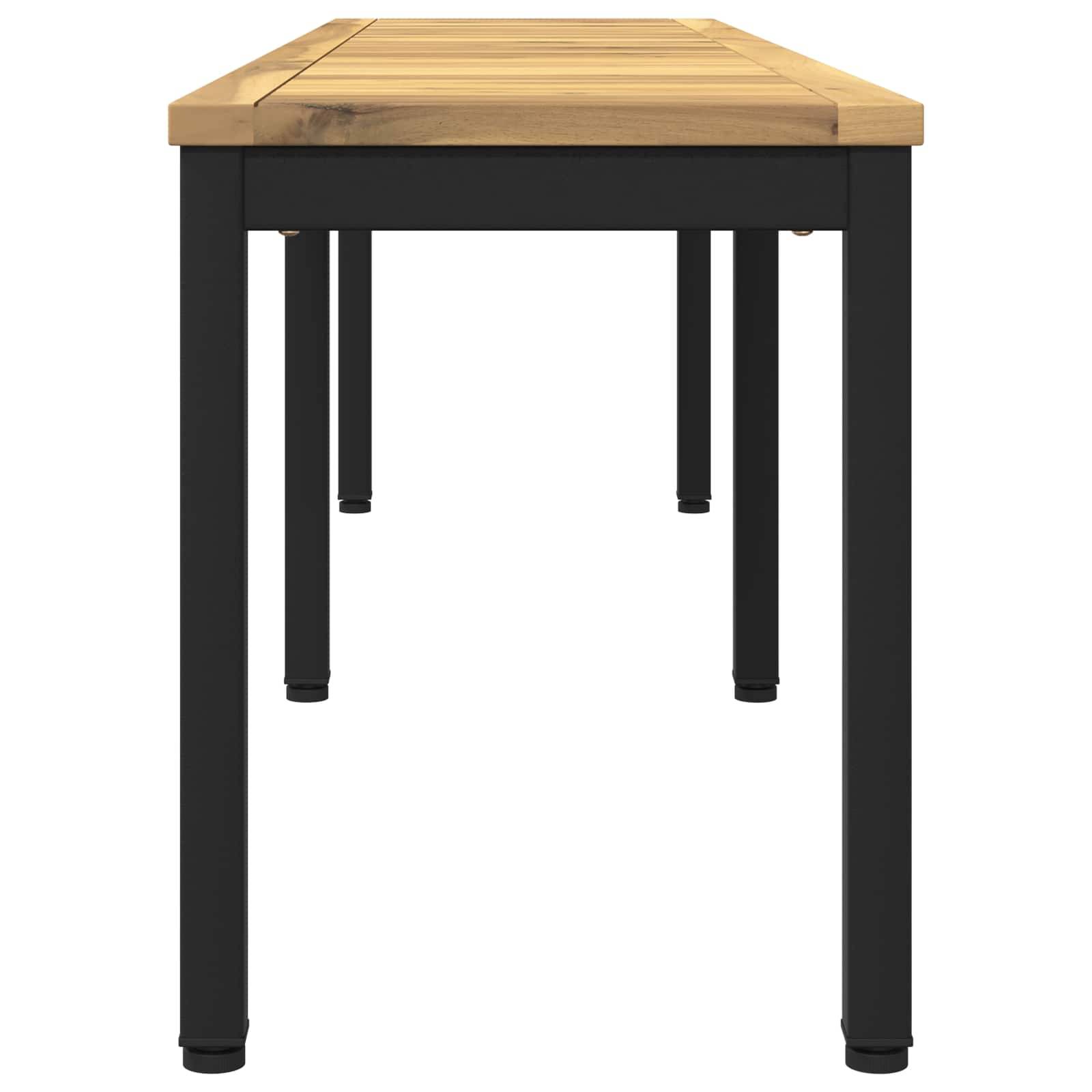 vidaXL Gartenbank 161 x 35 x 45 cm Massivholz Akazie Weiß und Schwarz