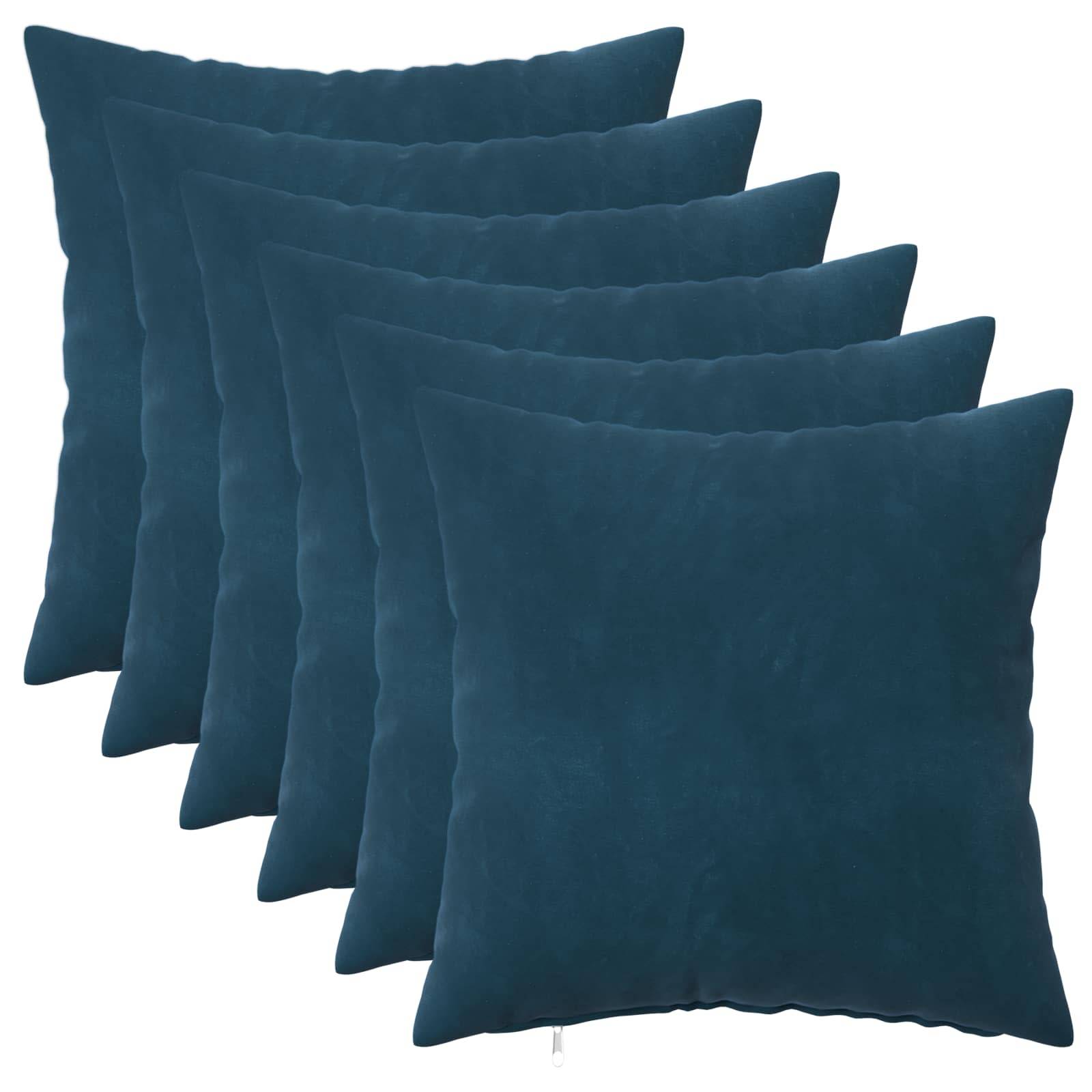 vidaXL Kissen mit Kissen HEERLEN 6 Stk. Blau Samt