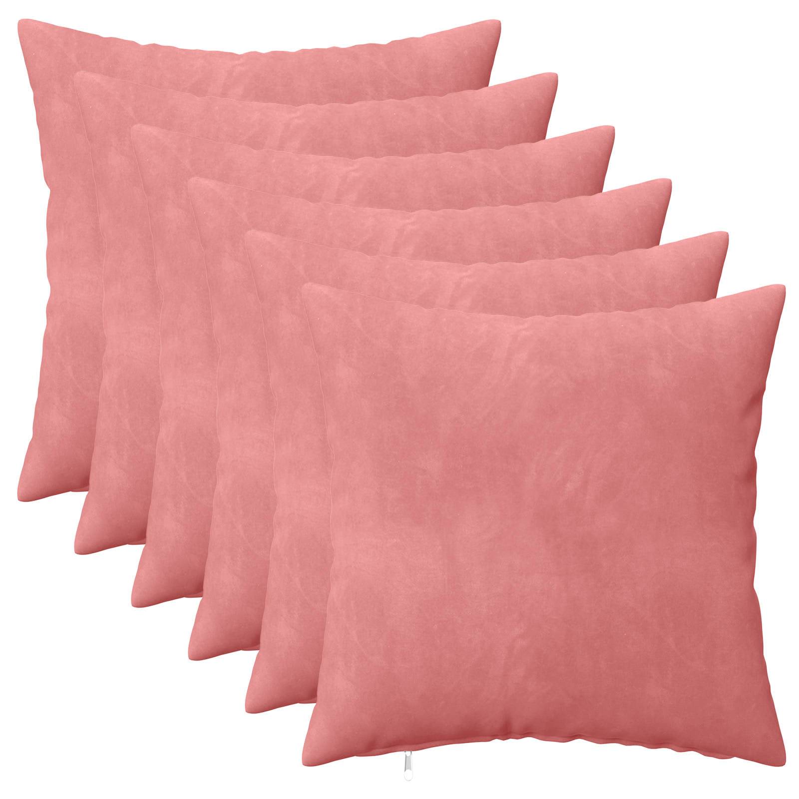 vidaXL Kissenbezug 6 pcs HEERLEN Rosa 45 x 45 cm Samt