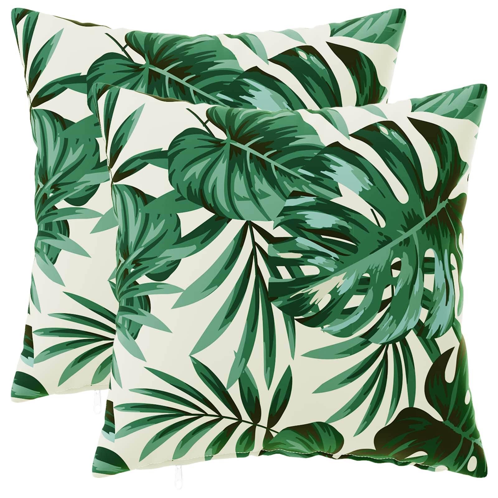 vidaXL Kissenbezug 2 pcs HEERLEN Blattmuster 30 x 30 cm Polyester