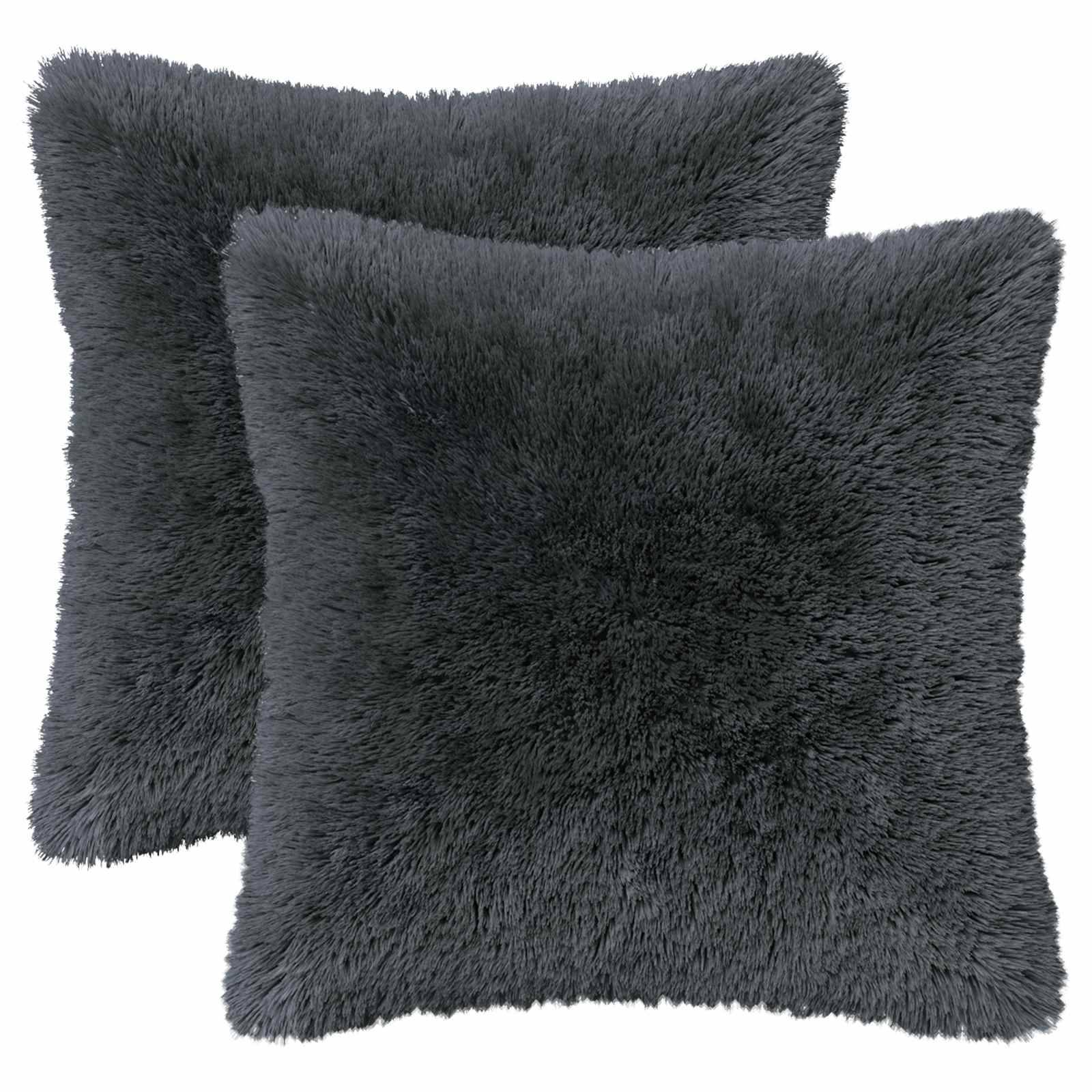 vidaXL Kissen mit Kissen HEERLEN 2 Stk. Anthrazit PV Fleece