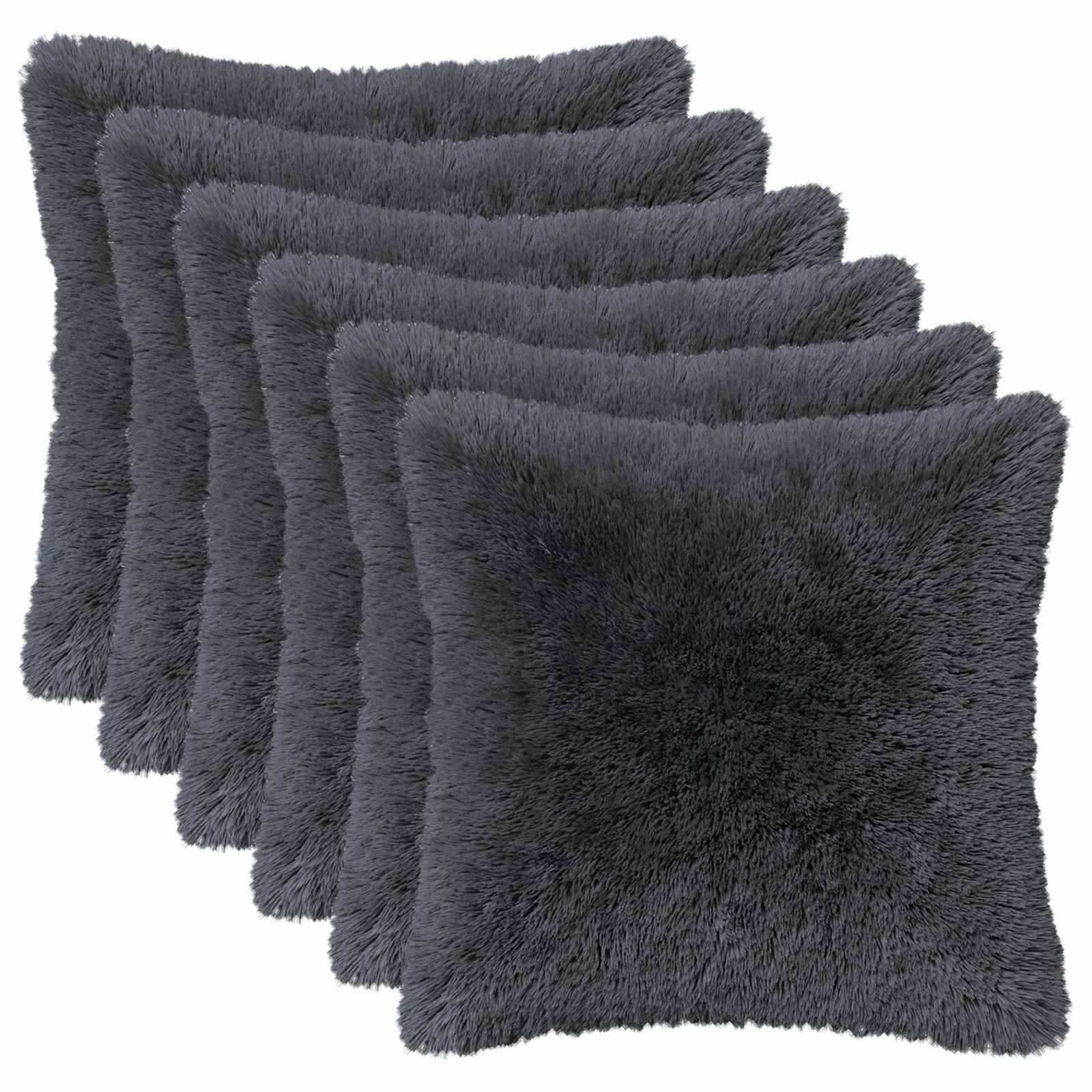 vidaXL Kissenbezug 6 pcs HEERLEN Anthrazit 50 x 50 cm PV Fleece