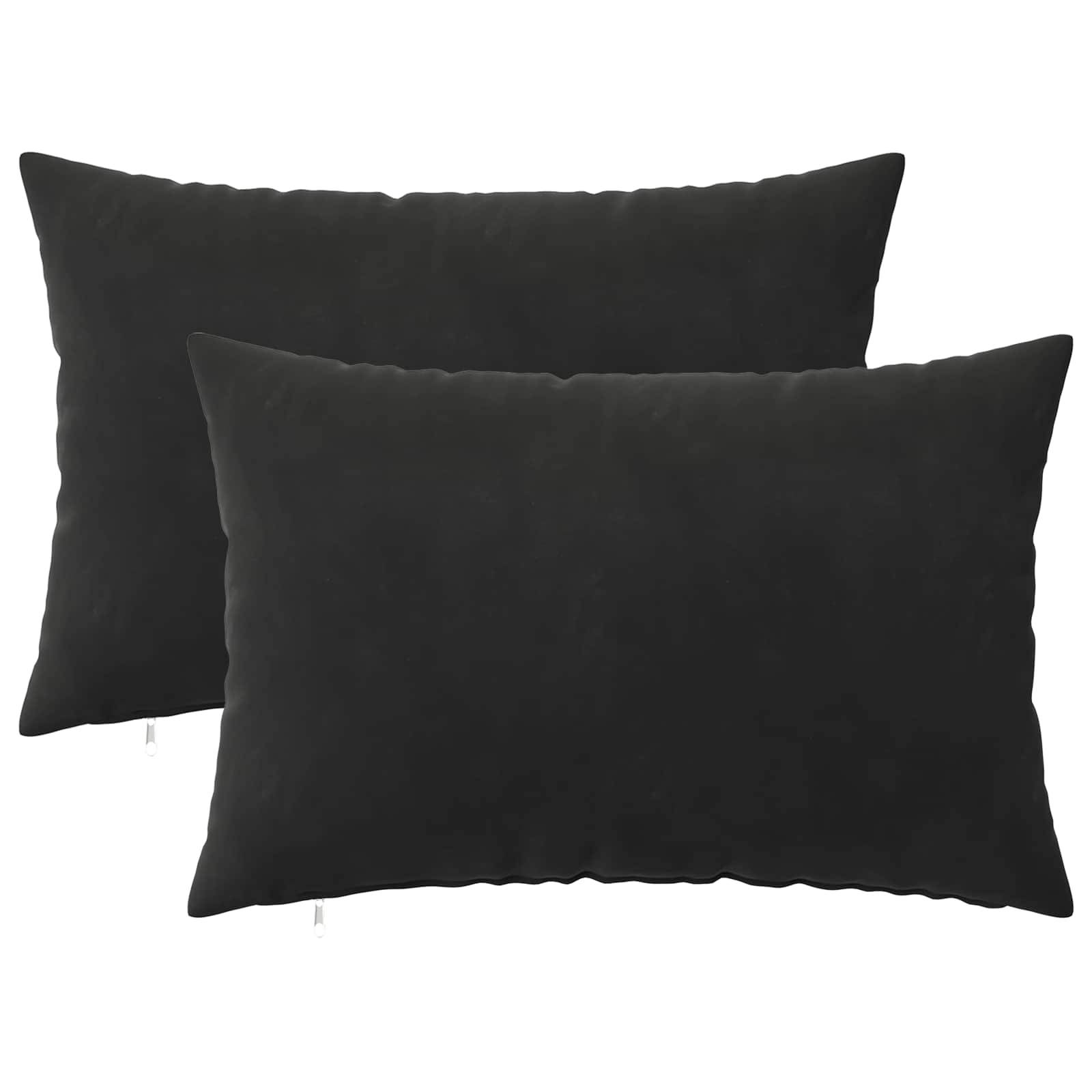 vidaXL Kissen mit Kissen HEERLEN 2 Stk. Schwarz Samt