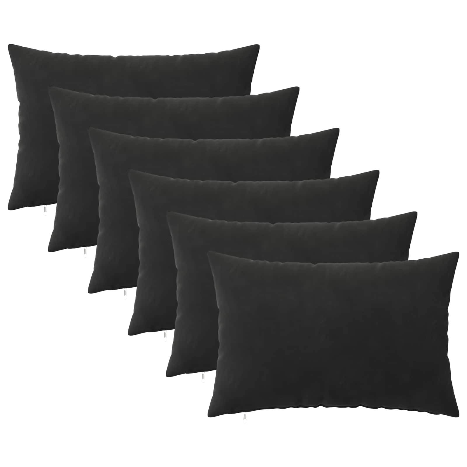 vidaXL Kissen mit Kissen HEERLEN 6 Stk. Schwarz Samt