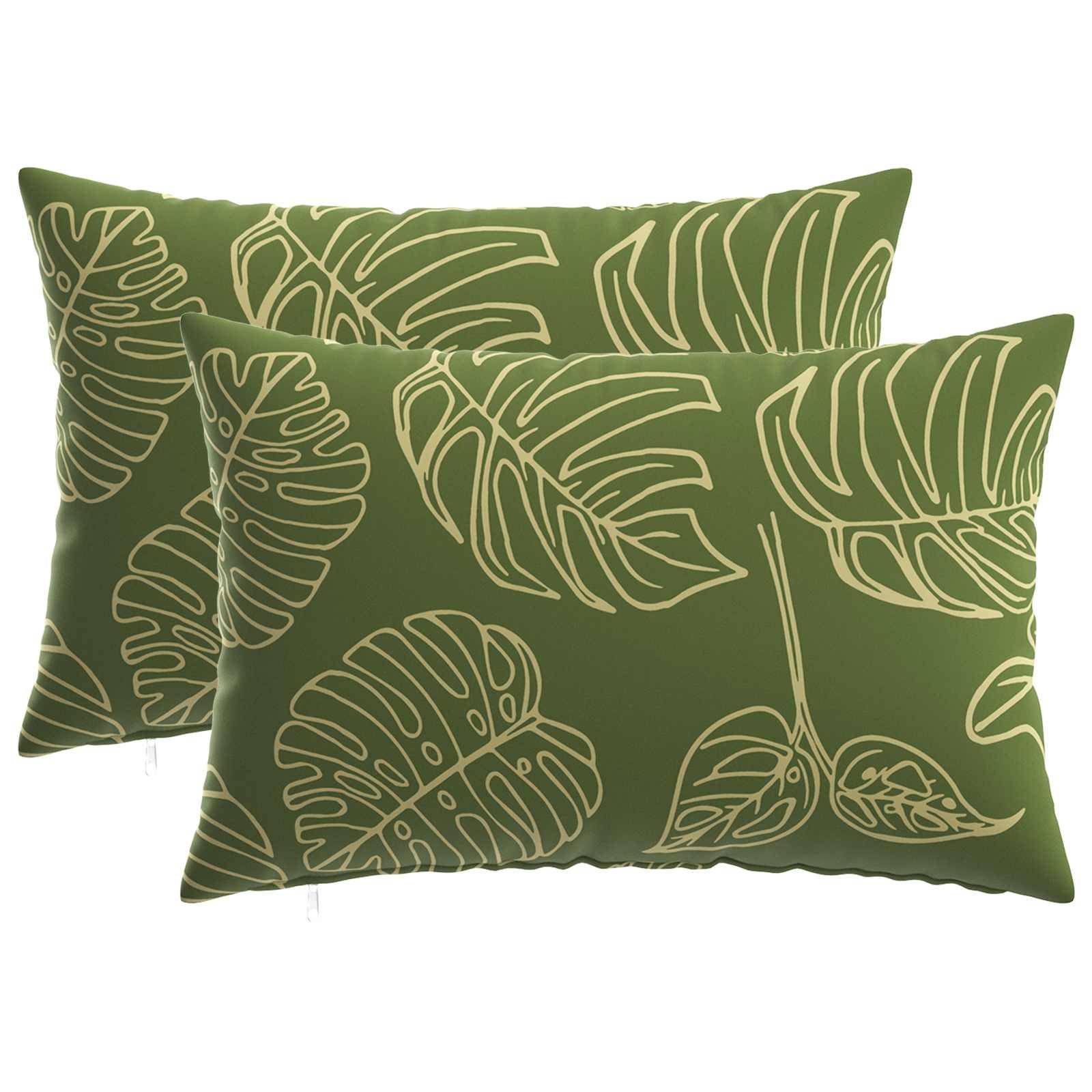 vidaXL Kissenbezug 2 pcs HEERLEN Blattdesign 50 x 75 cm Polyester