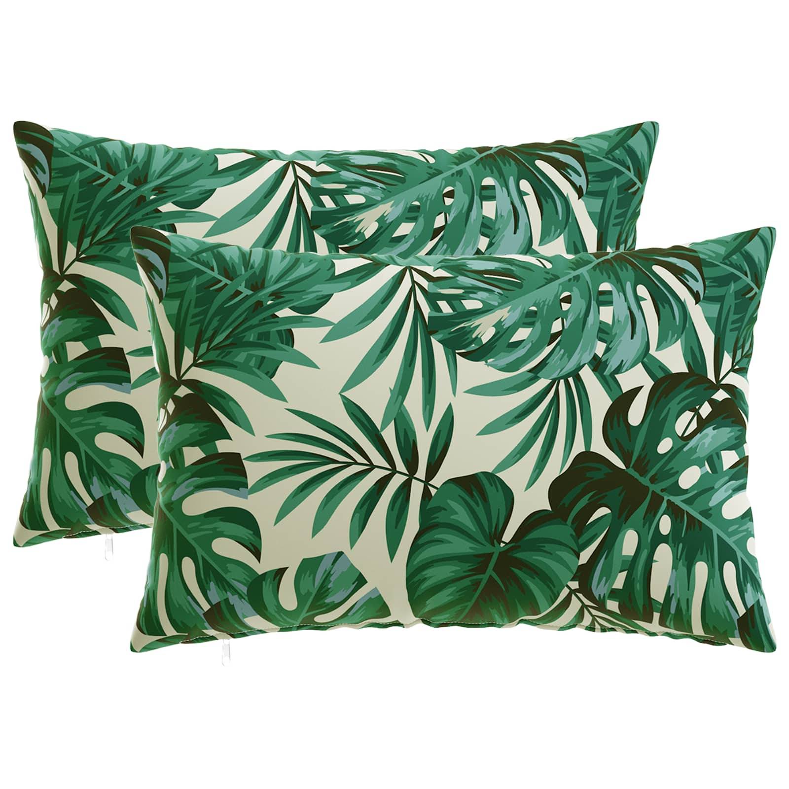 vidaXL Kissenbezug 2 pcs HEERLEN Blattmuster 50 x 80 cm Polyester
