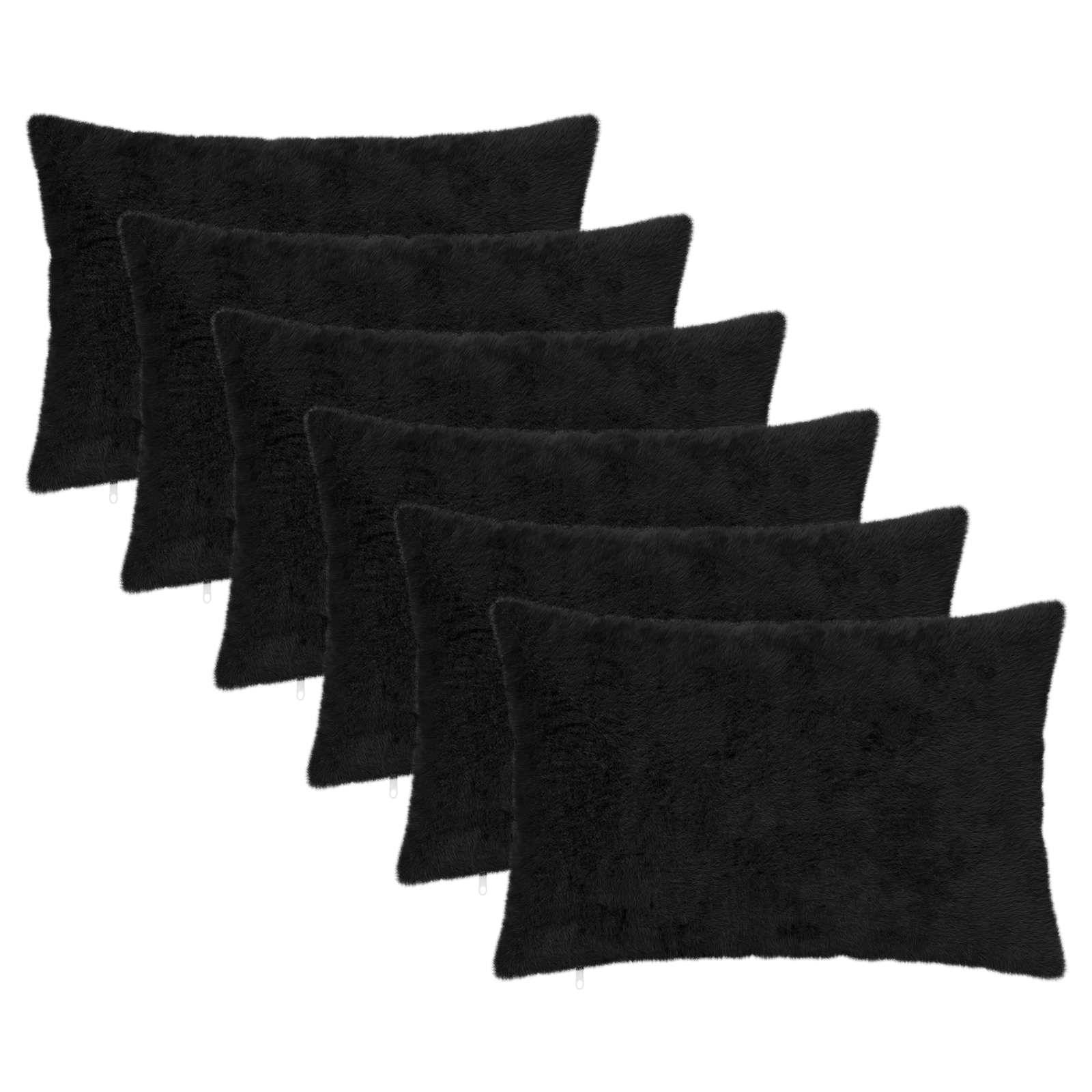 vidaXL Kissenbezug 6 stk. HEERLEN Schwarz 40 x 60 cm