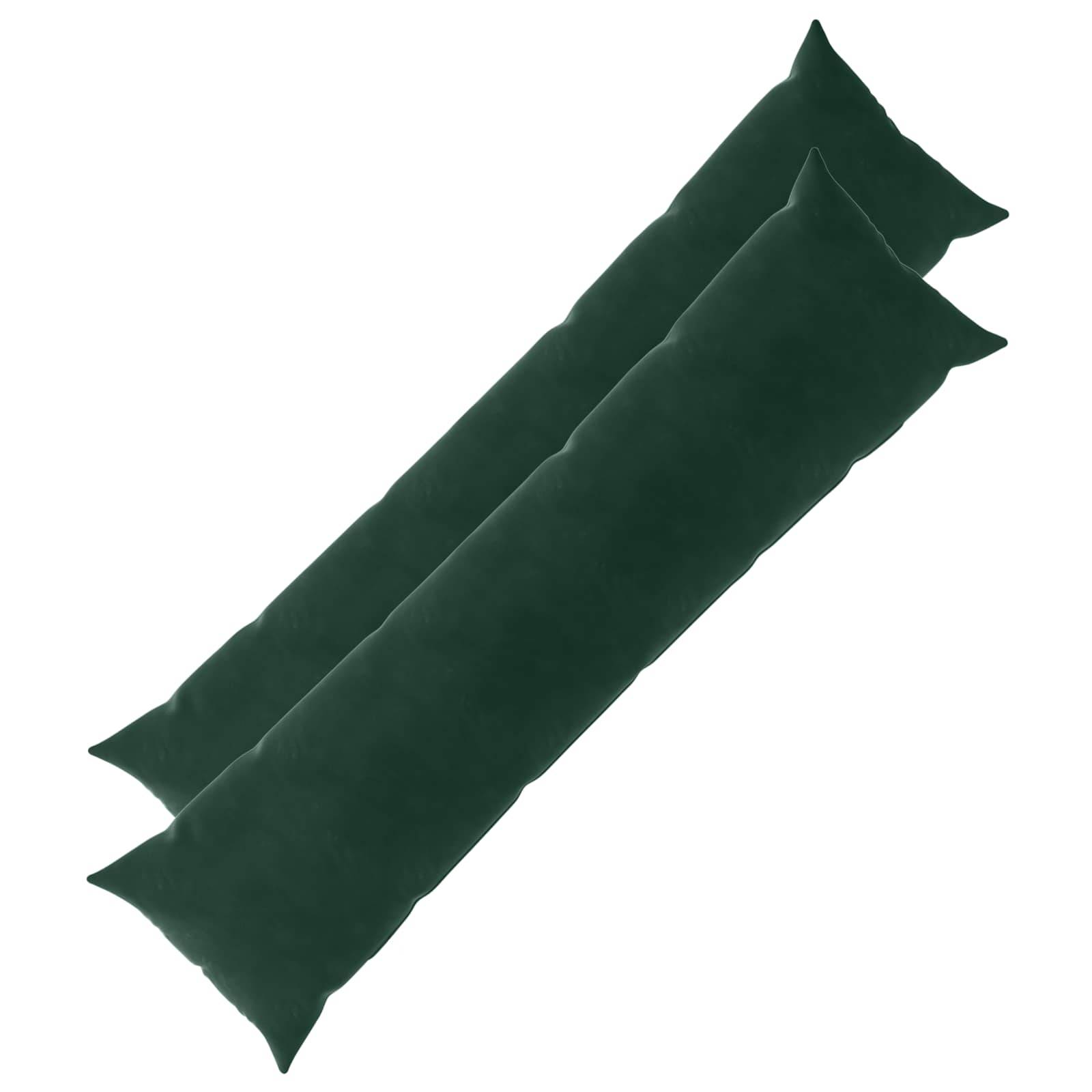 vidaXL Kissenbezug 2 pcs HEERLEN Dunkelgrün 40 x 145 cm Samt