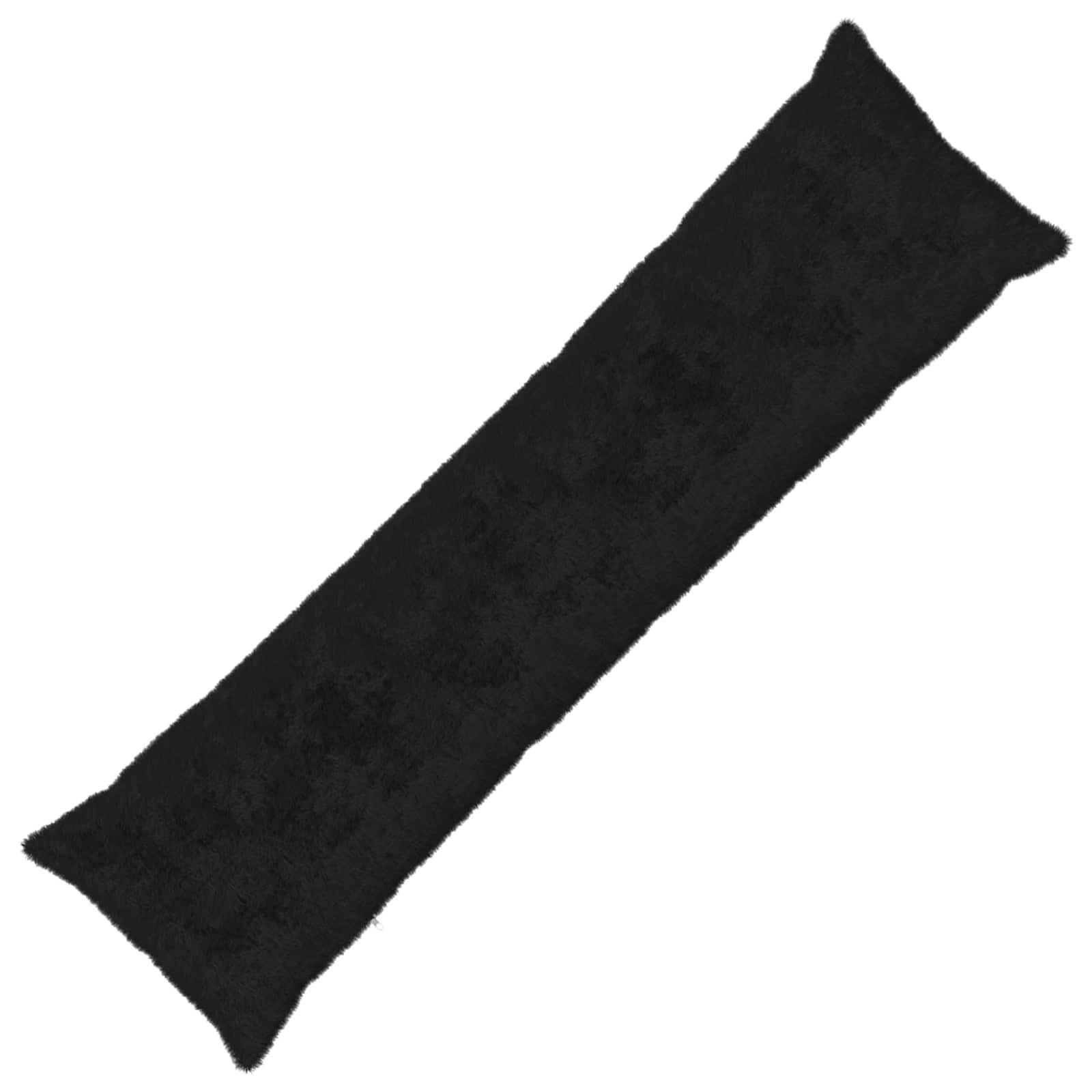 vidaXL Kissenbezug HEERLEN Schwarz 40 x 145 cm Faux Kaninchenfell
