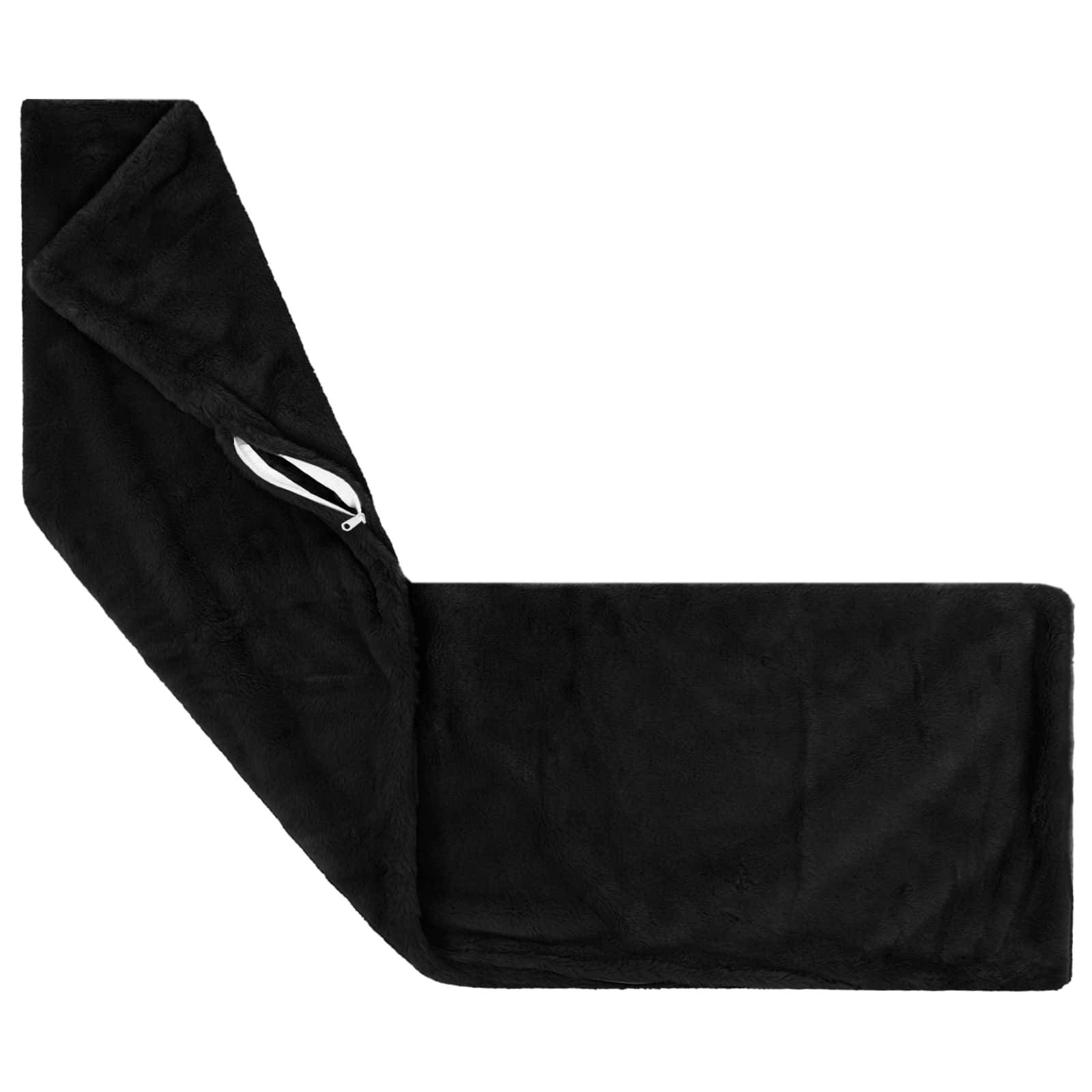 vidaXL Kissenbezug HEERLEN Schwarz 40 x 145 cm Faux Kaninchenfell
