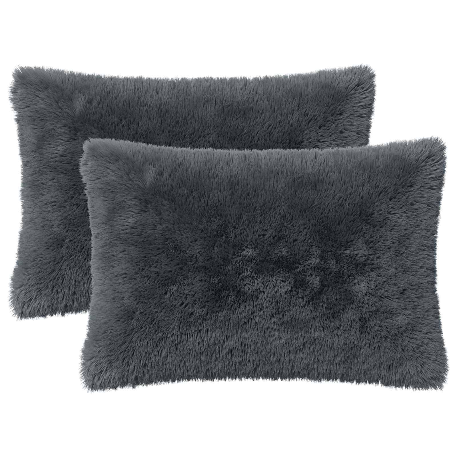 vidaXL Kissen mit Kissen HEERLEN 6 Stk. Anthrazit PV Fleece