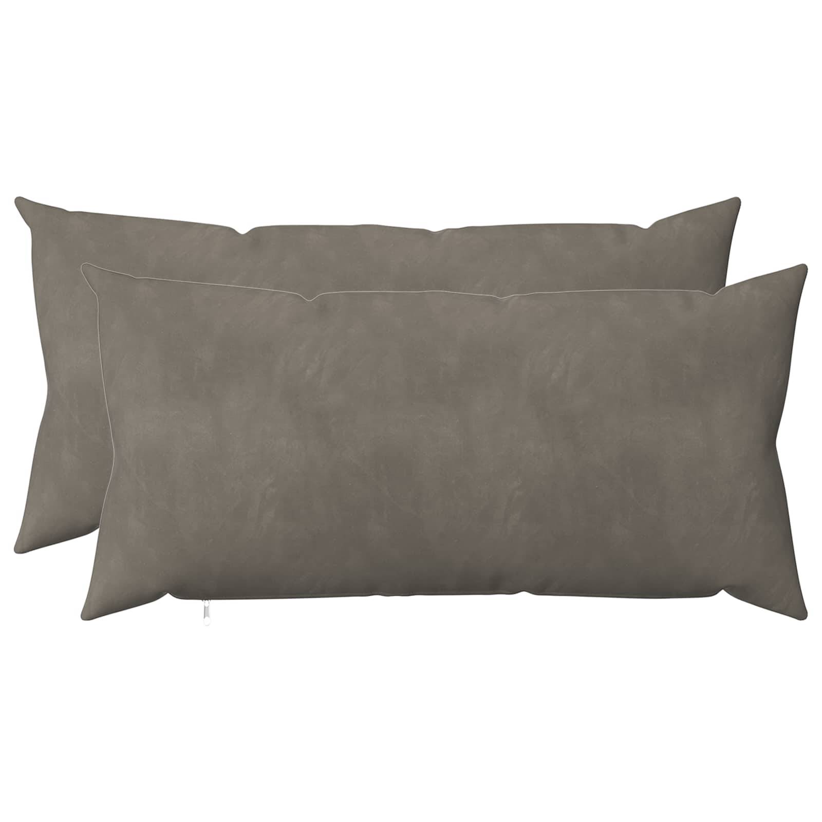 vidaXL Kissenbezug 2 pcs HEERLEN Hellgrau 40 x 70 cm Samt