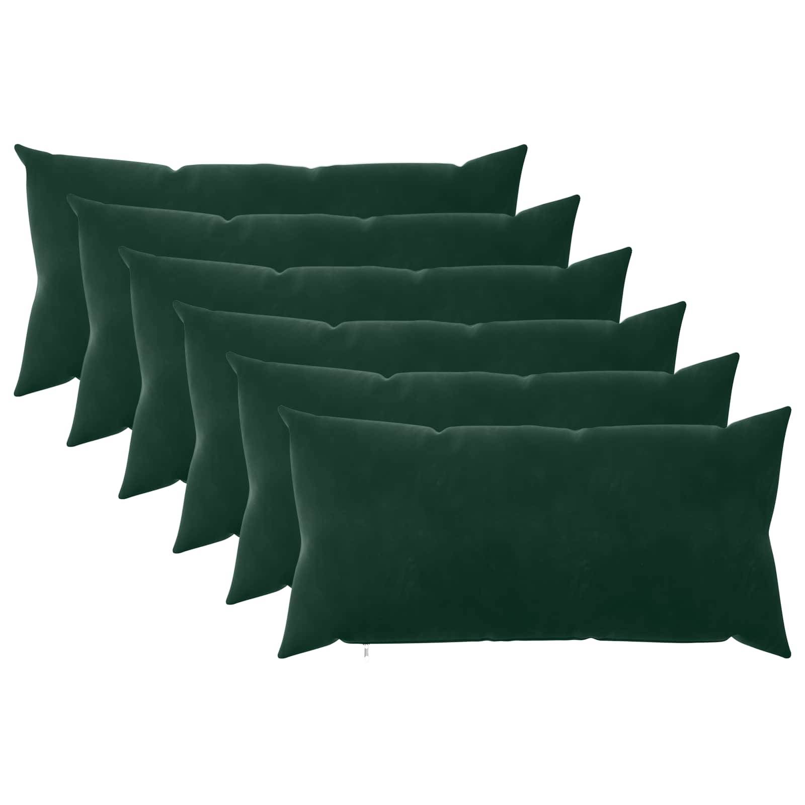 vidaXL Kissenbezug 6 pcs HEERLEN Dunkelgrün 40 x 70 cm Samt