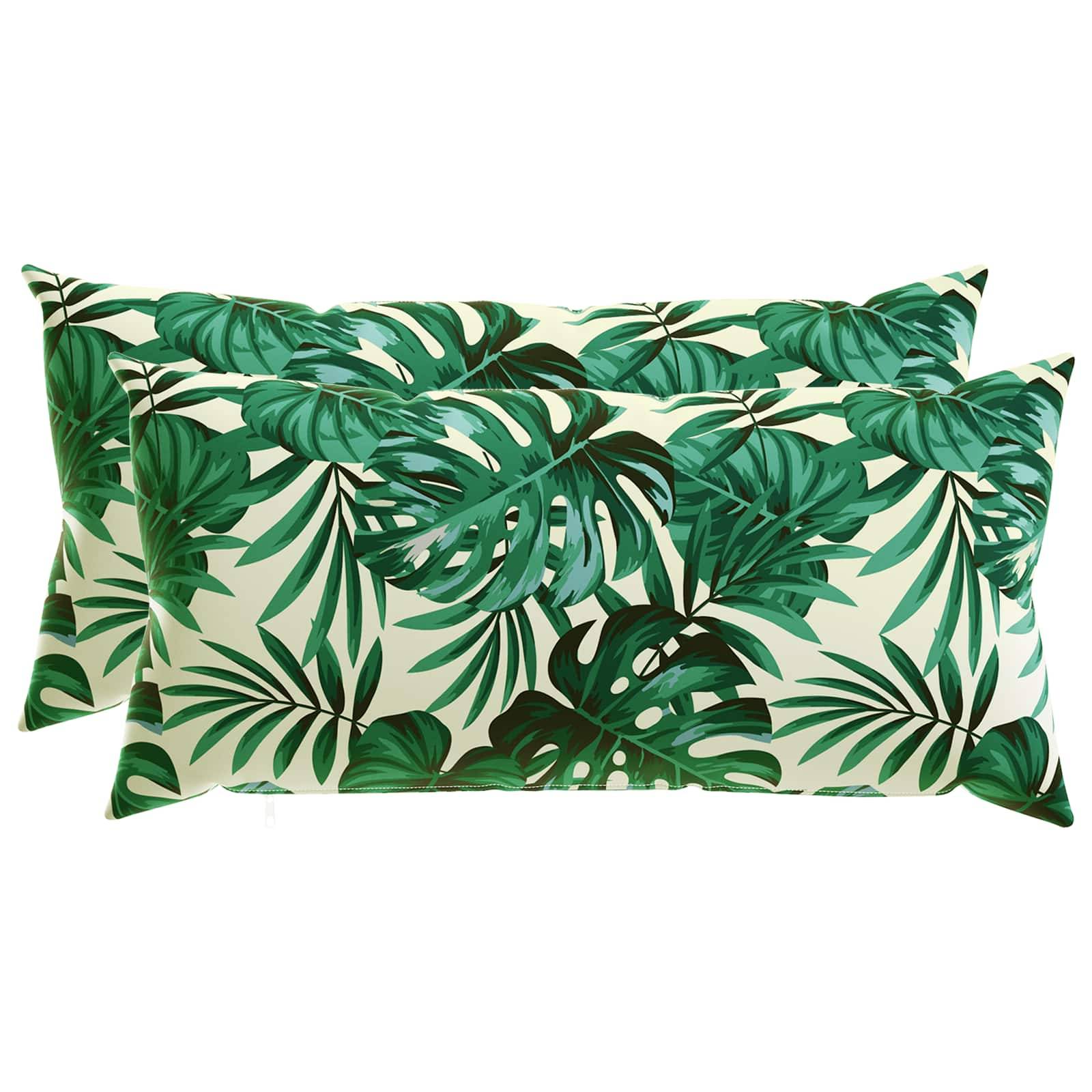 vidaXL Kissenbezug 2 pcs HEERLEN Blattmuster 40 x 80 cm Polyester