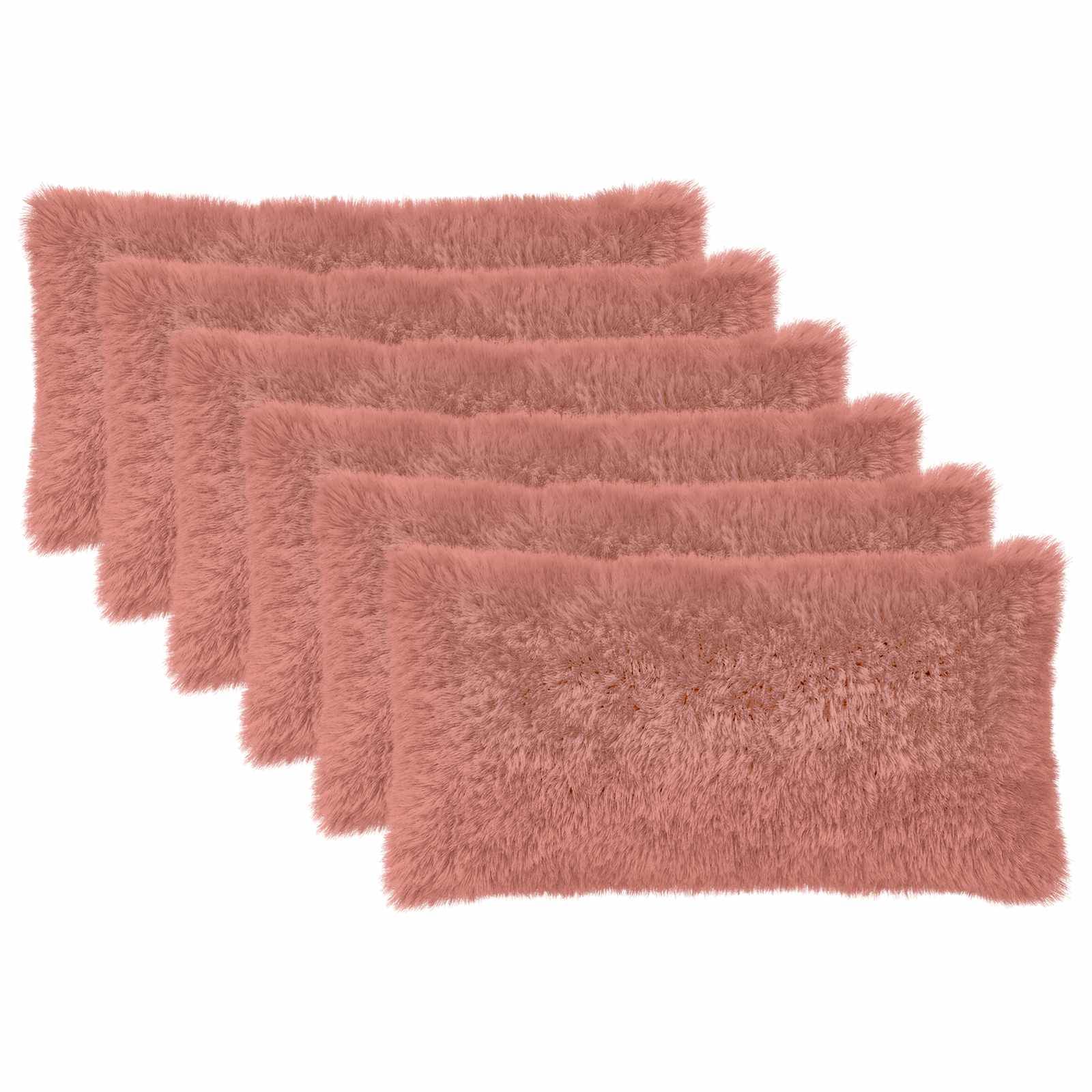 vidaXL Kissenbezug 6 pcs HEERLEN Rosa 40 x 80 cm PV Fleece