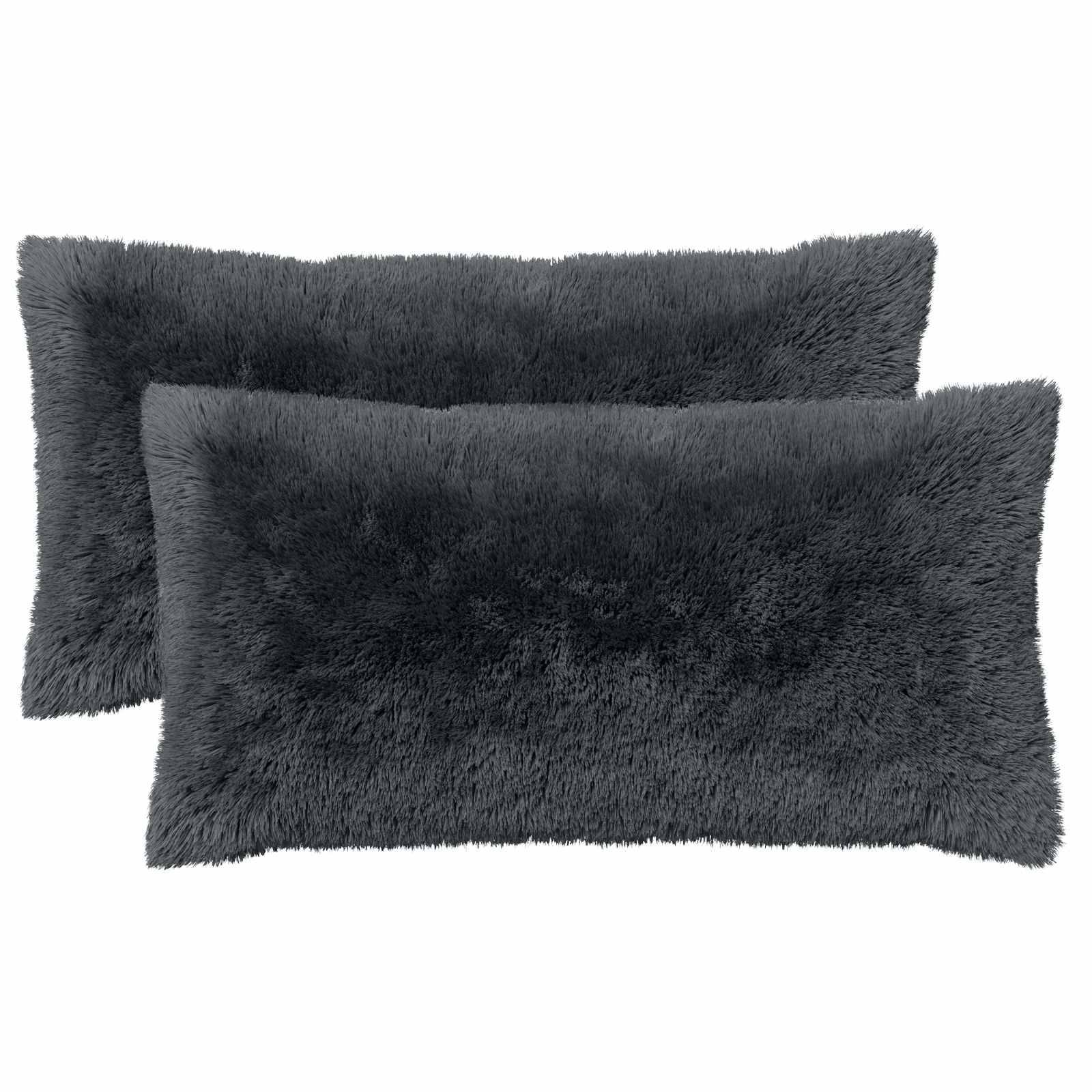 vidaXL Kissen mit Kissen HEERLEN 2 Stk. Anthrazit PV Fleece